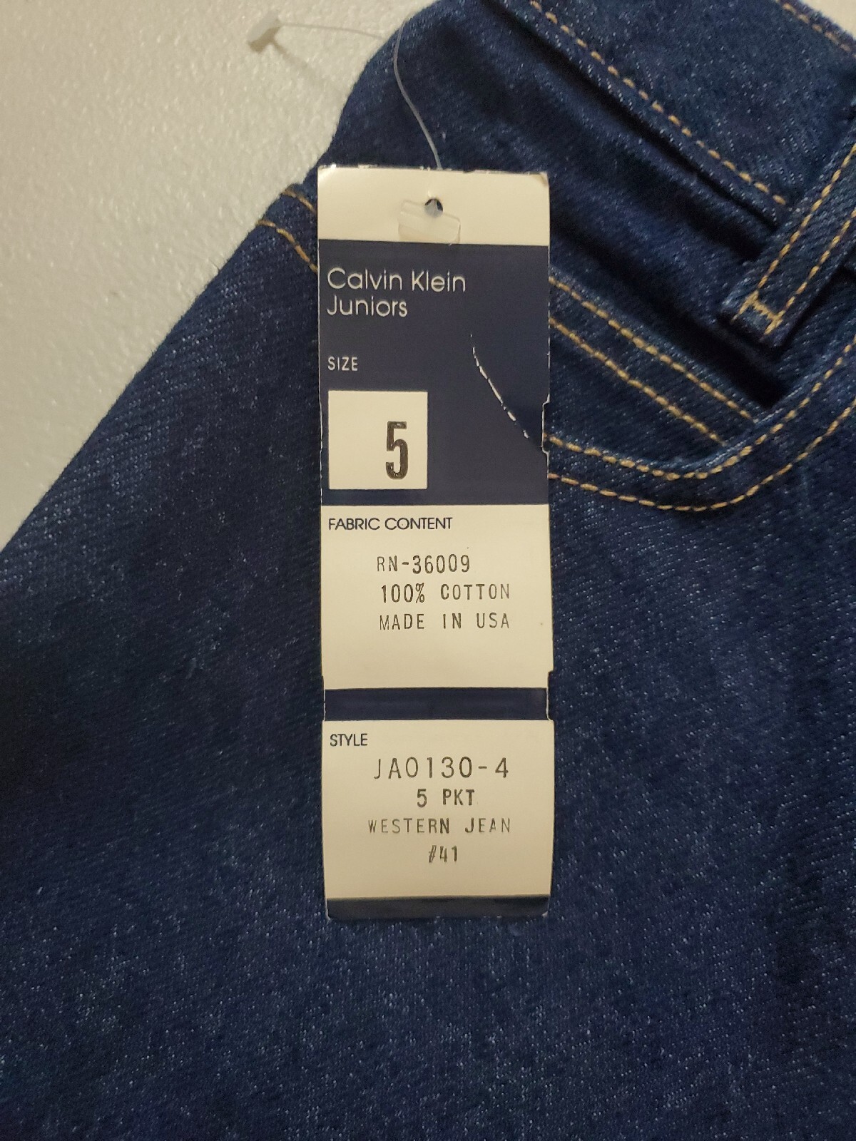 Vintage Calvin Klein High Rise Jeans Blue Mom 80’s Made In USA Logo Size 5 New
