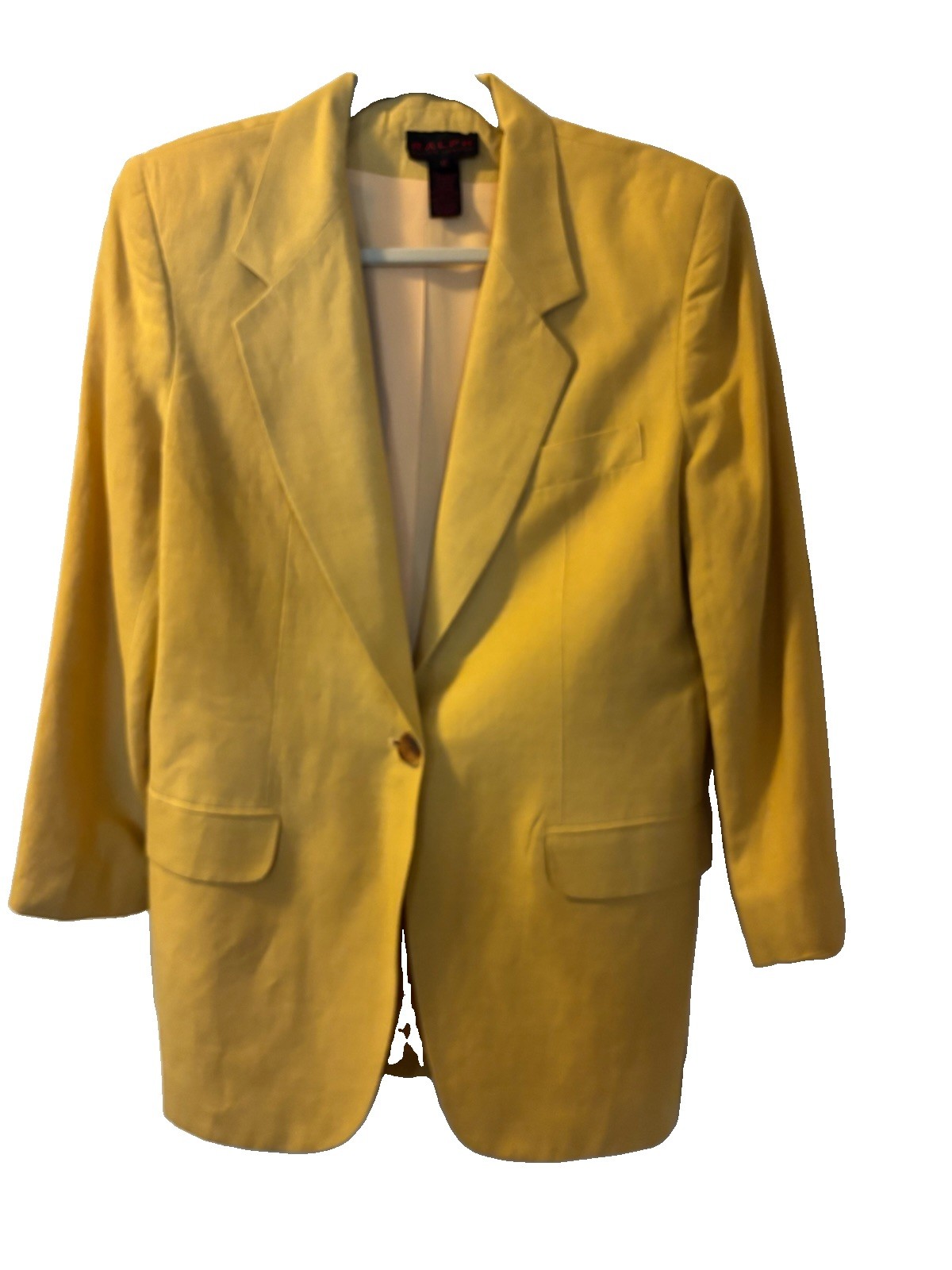 Vintage Ralph Lauren Women’s 100% Cotton Yellow Blazer Size M