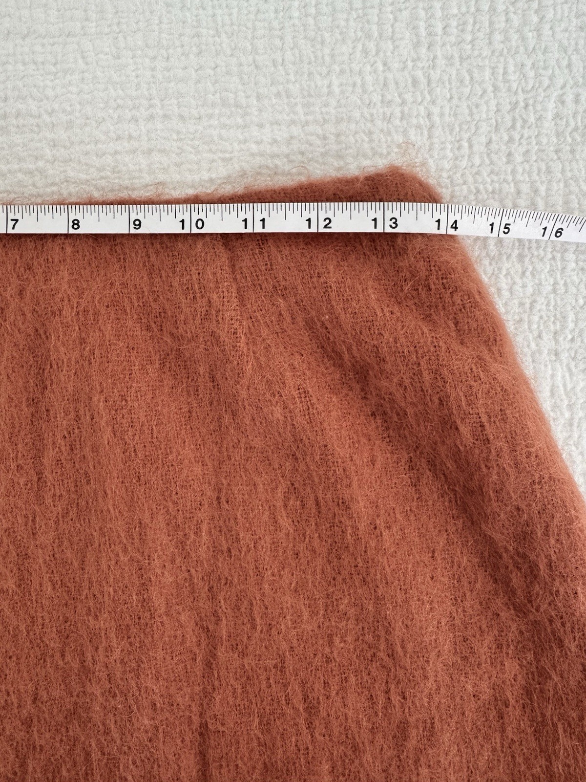 vintage 1960s Mary Mack womens mohair wool lined orange rust fuzzy miniskirt USA