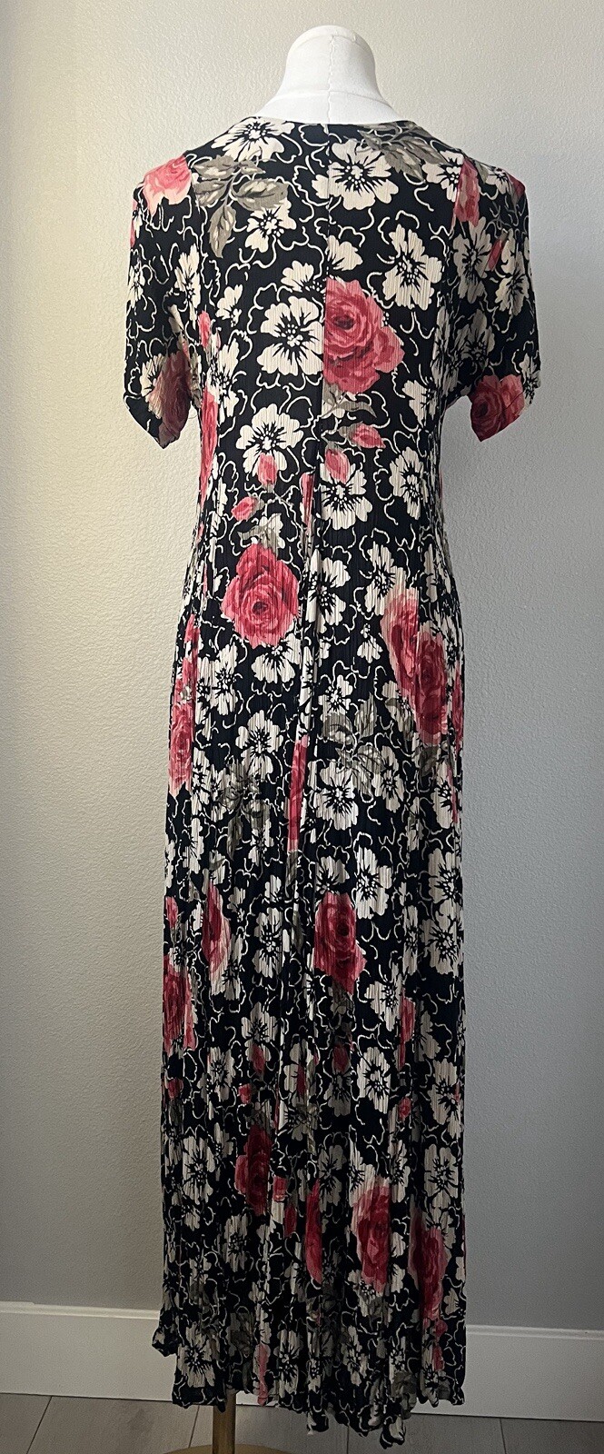 Vintage 90’s Starina Floral Rose Grunge Fairy Fit And Flare Maxi Dress Size S