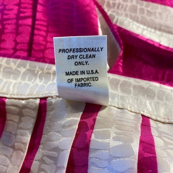 Vintage Pleated Silk Skirt Barbiecore feminine Women Size 12 Pink Cream Jacquard