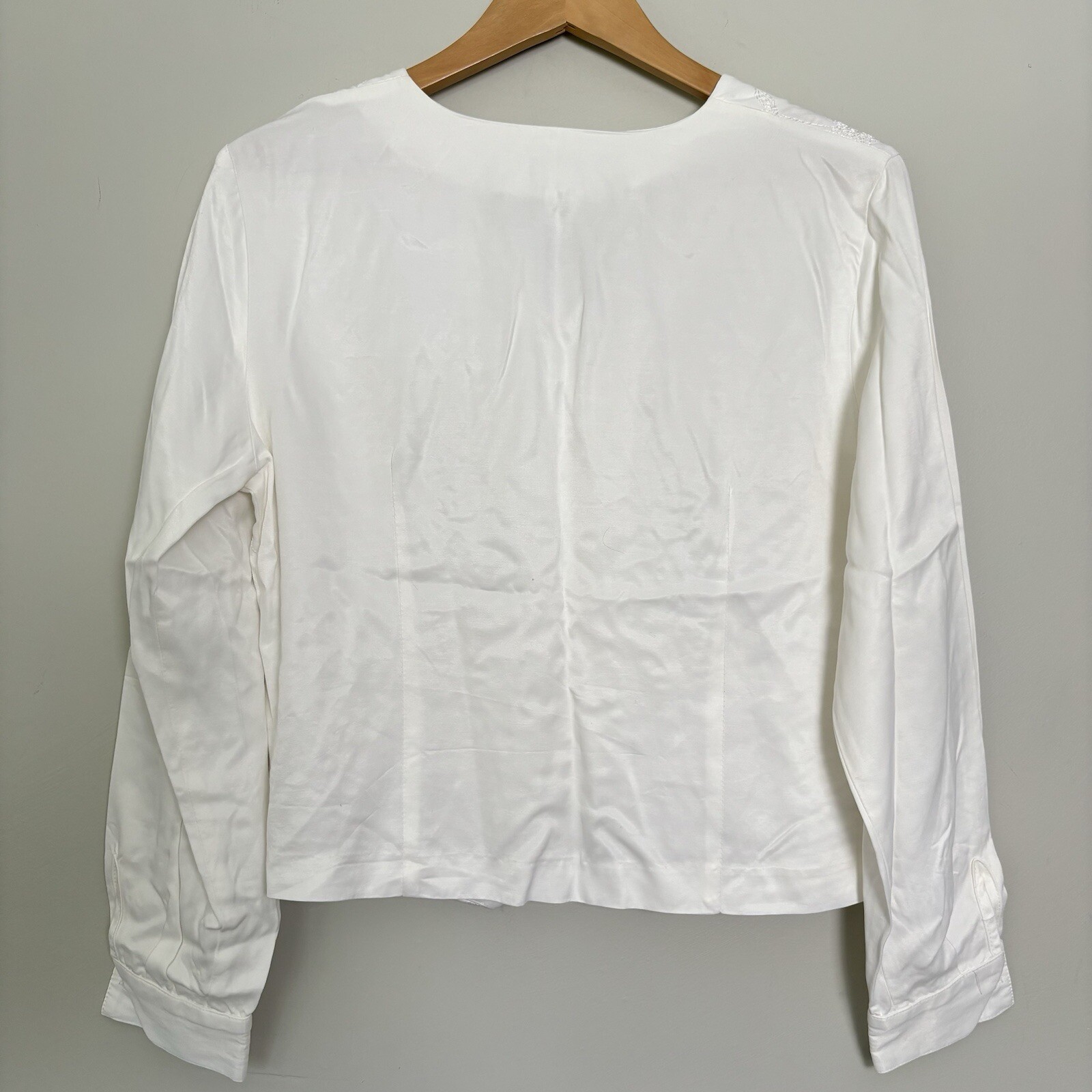 VTG 90s New York City Design Co White Button Down Floral Embroidered Top-L/12