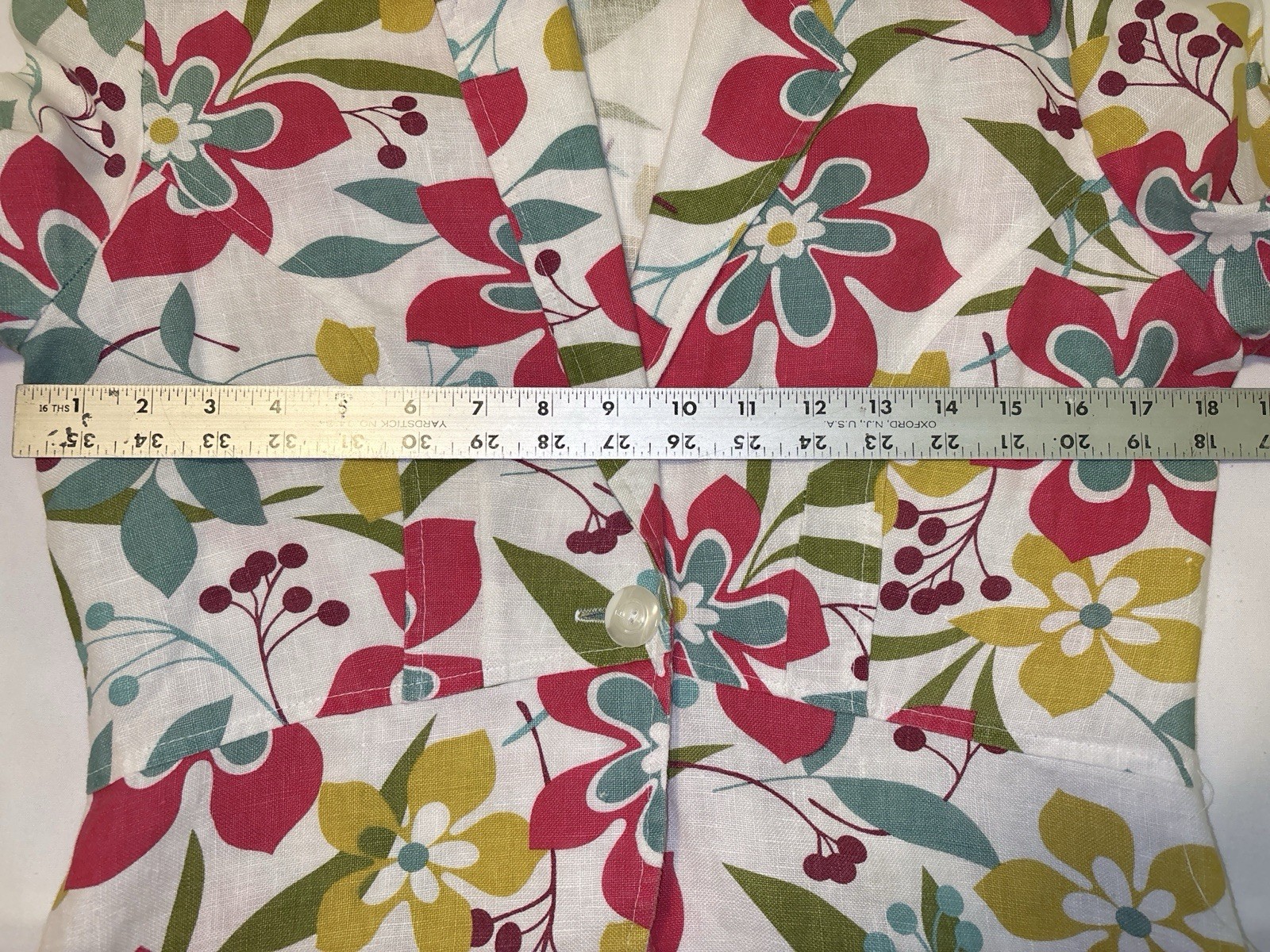 Vintage Gotcha Covered Floral Linen? Jacket Blazer Sz M No Tag Tropical Colorful