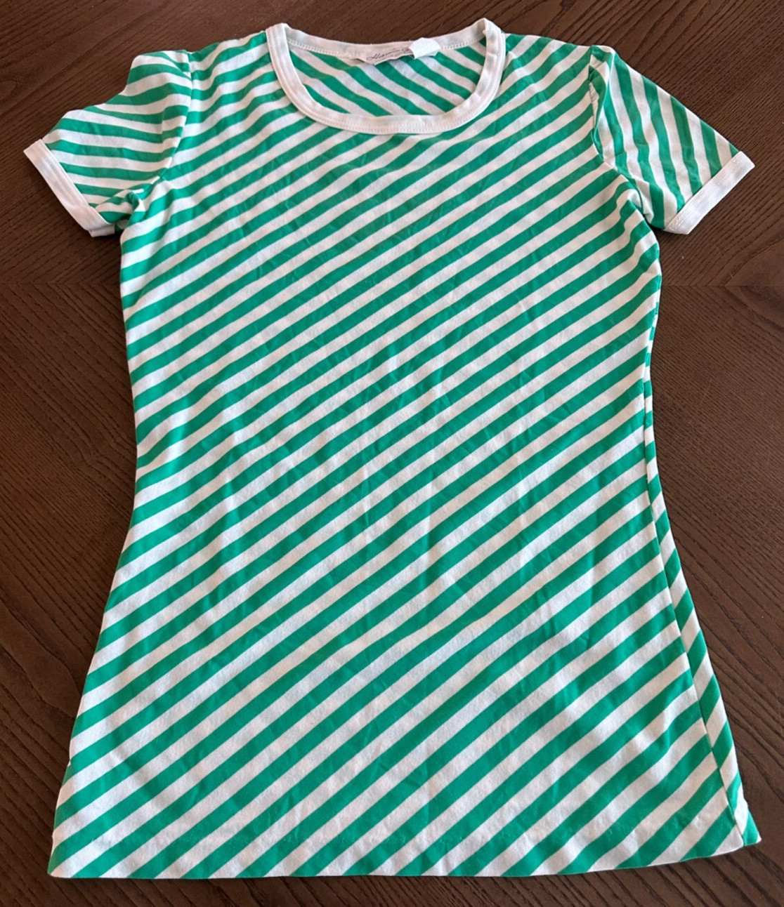 Vtg Herman Geist Whisper Stretch Golf Green White Striped Shirt Size S Small