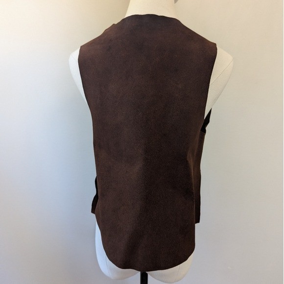 Vintage 70s Brown Suede Textured Vest Boho Festival