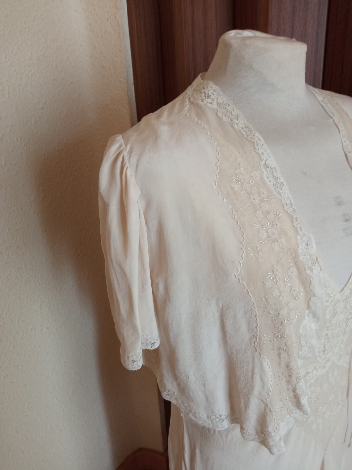 Vintage 1940s Bridal Silk Nightgown/Peignor Set – Honeymoon -S