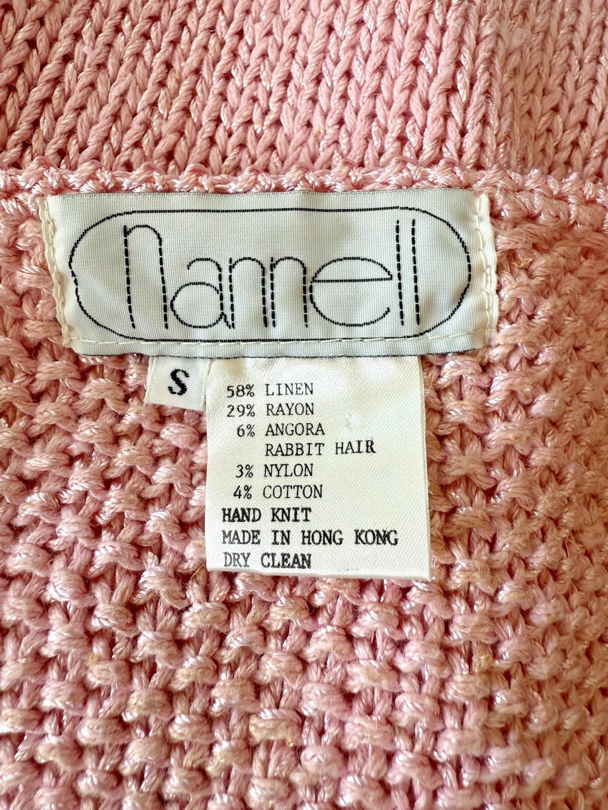 Vintage 1980s Pink Sweater W/ Angora Trim – Size Small
