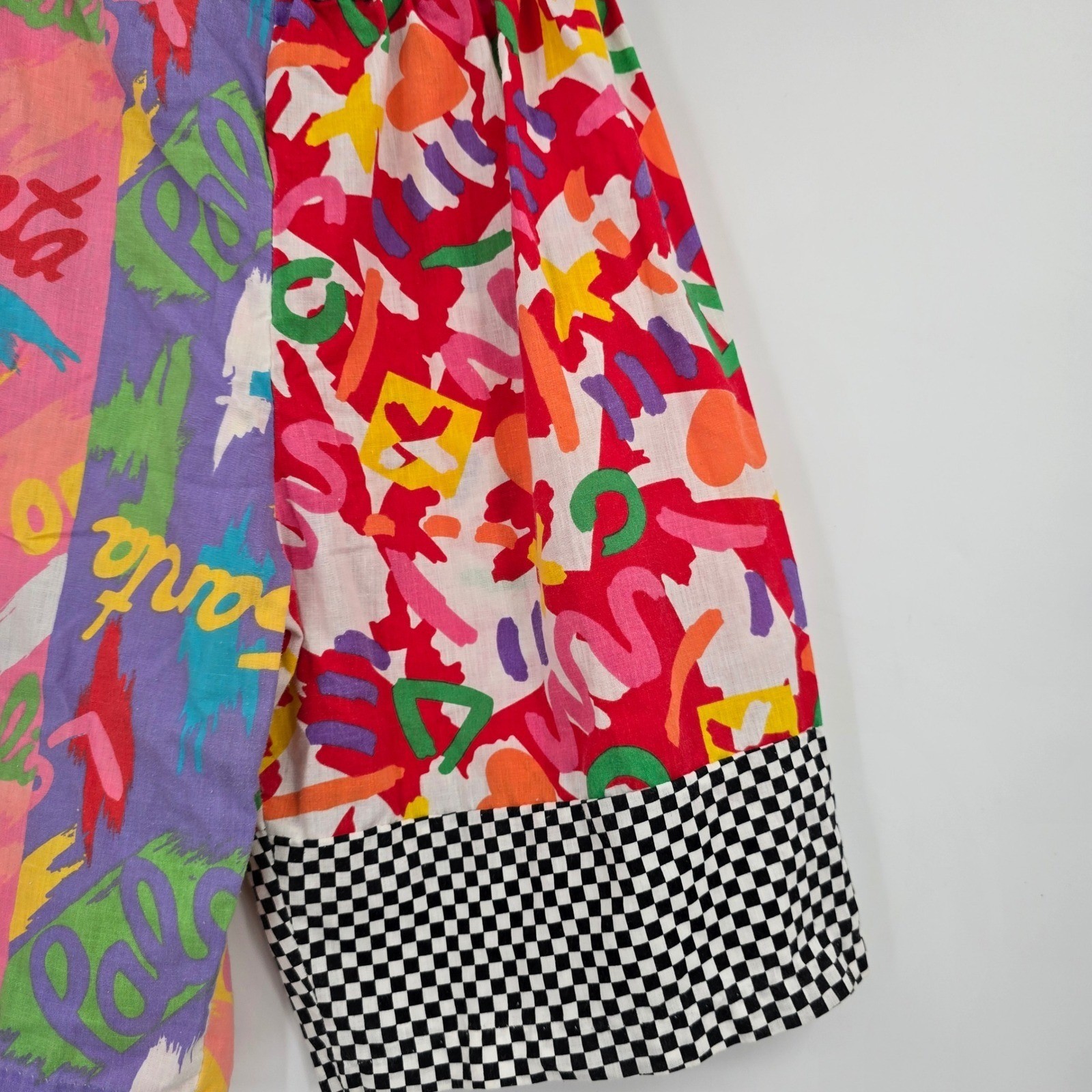 Vintage Knitwaves Shorts Womens XS/Small Multicolor Patchwork Checkered 80s 90s