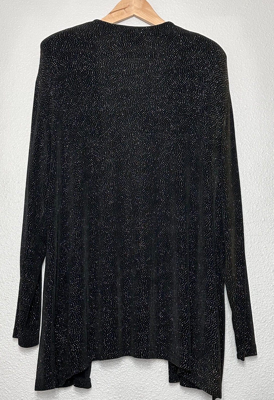 Vintage Amanda Black w/ Iridescent Sparkle Open Front Stretch Cardigan – Women’s