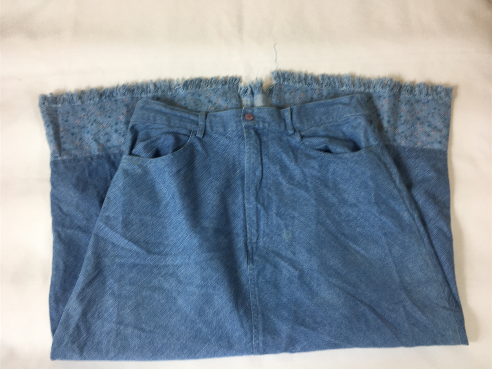 Two Twenty Womens Vintage Denim Skirt With Pockets And Raw Hem
