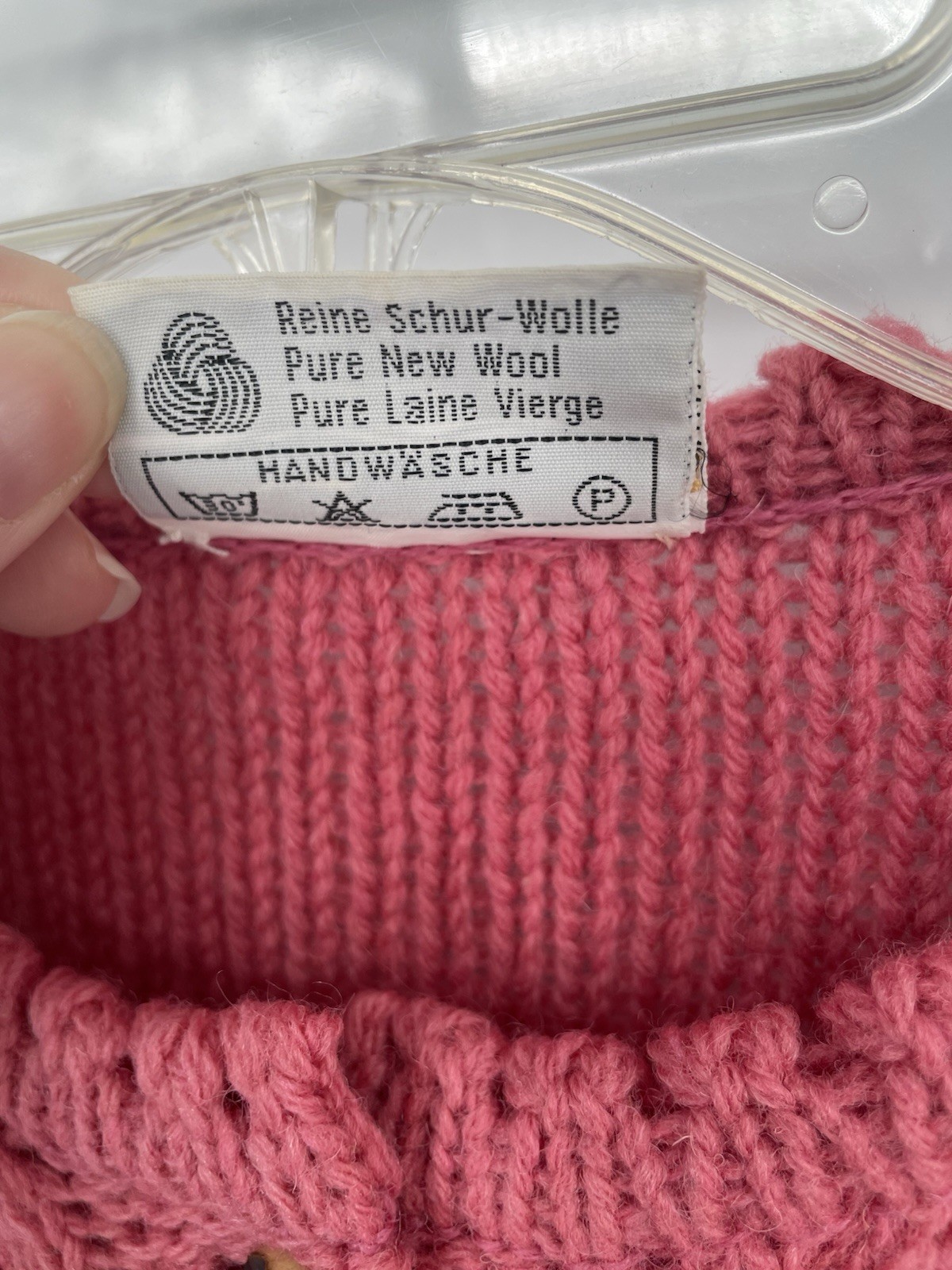 Vintage 80s Stapf Tyrol Pink Alpine Austria Knit Wool Fraulein Sweater Cardigan