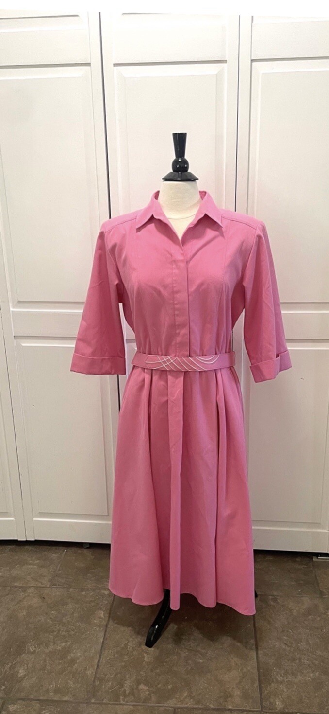 Vintage SIZE 14 LARGE Bubble Gum Pink WILLI OF CALIFORNIA Dress