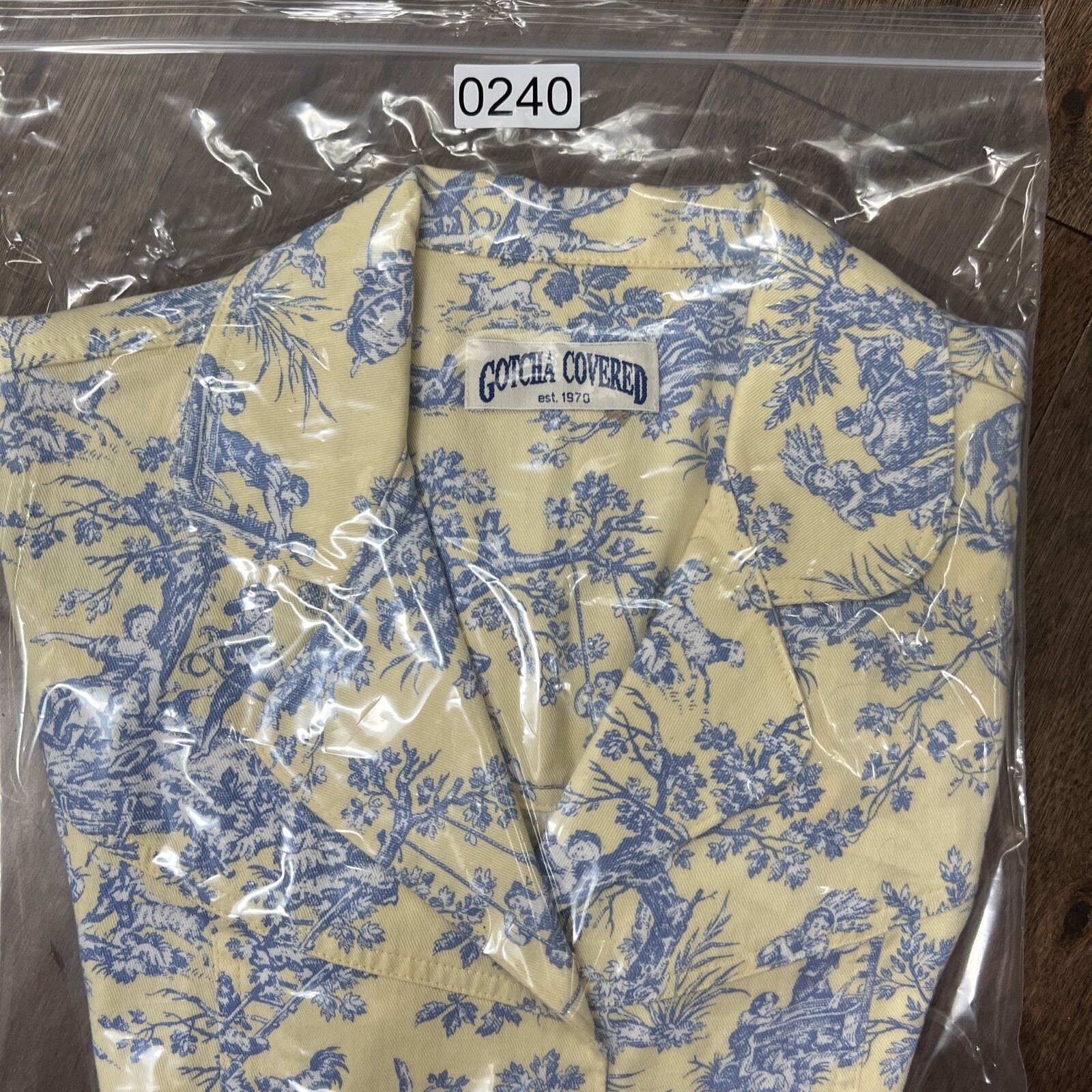 Vtg Gotcha Covered USA Womens Cowboy Novelty Print Shirt S/M Western Blazer