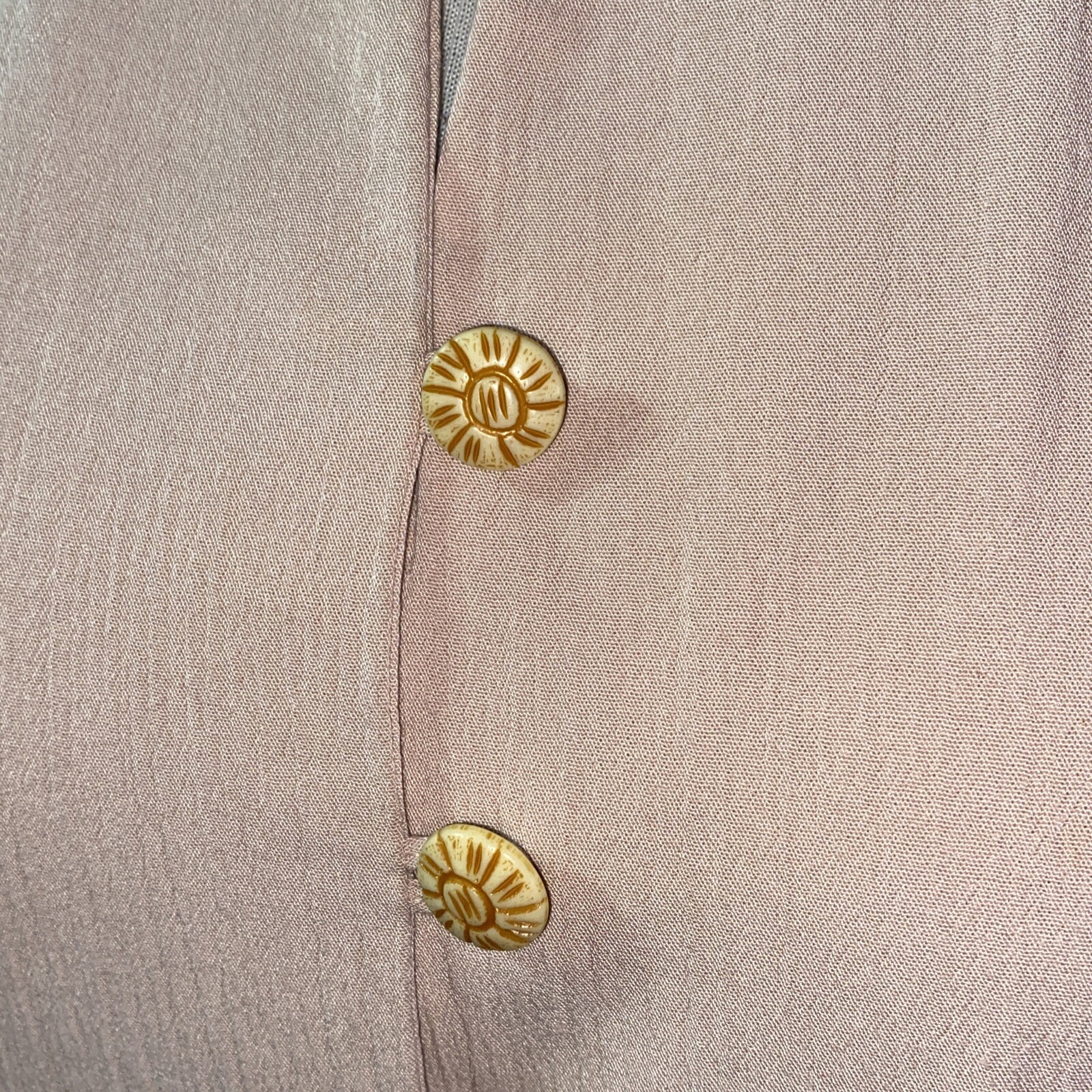 Pale Pink Pants Blouse VTG size 10P Two Twenty Button USA Petite Pantsuit Set