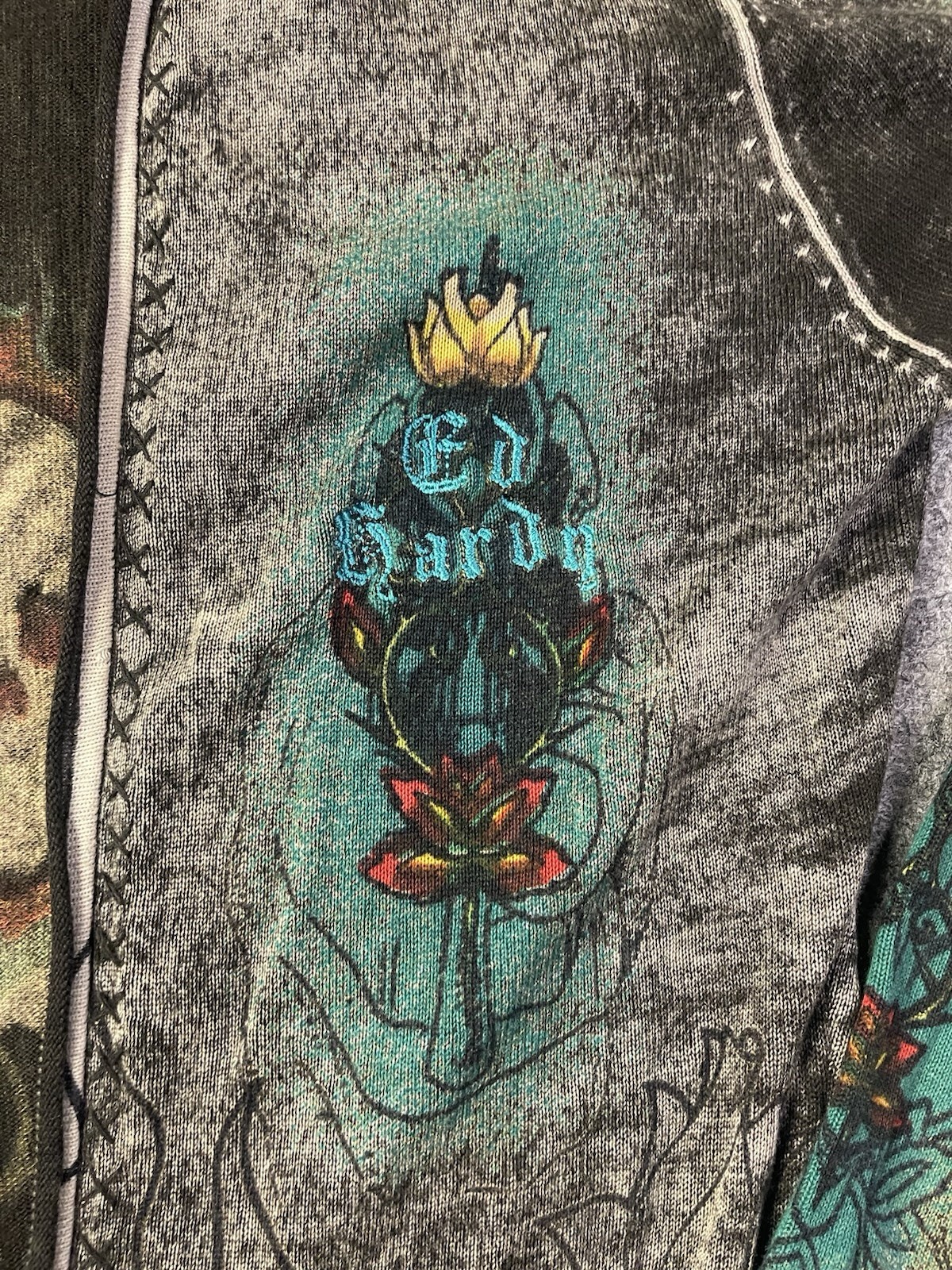 Vintage Y2K 2000s Ed Hardy hooded knit dress Size M please read description