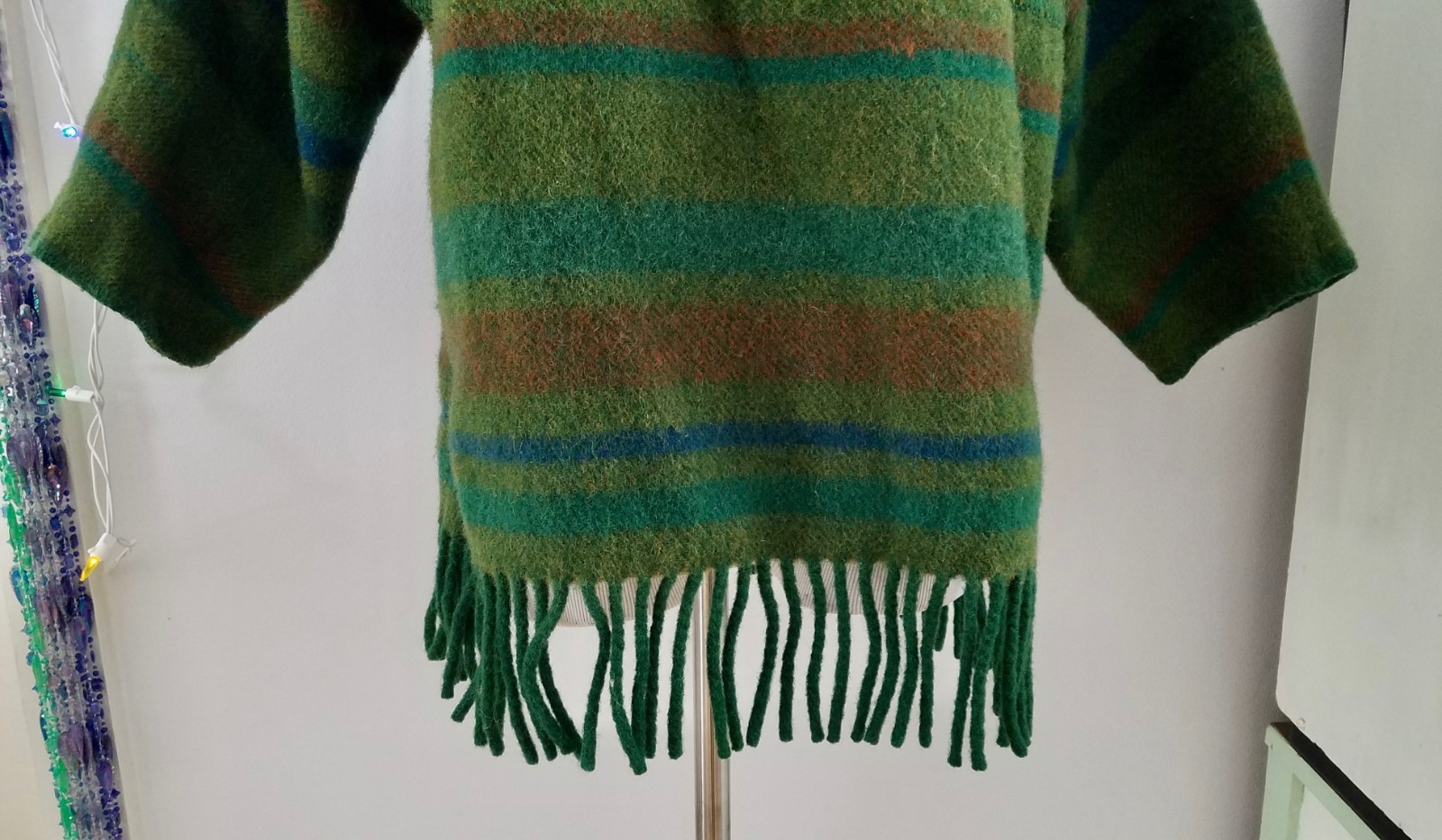 Vtg 60s-70s Lapp Lander Nordic Felted Wool Striped Sweater w/Fringe – Sz M/40
