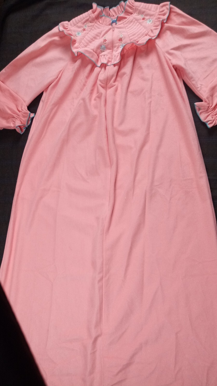 Vintage Lara Dee By Charm Women’s L Peach Pink Warm Zip Lounge Robe Housecoat