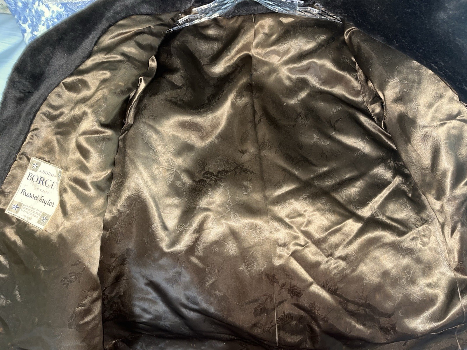 Vintage Borgana Brown Faux Fur Coat Lined Russel Taylor Union Made USA Size 12