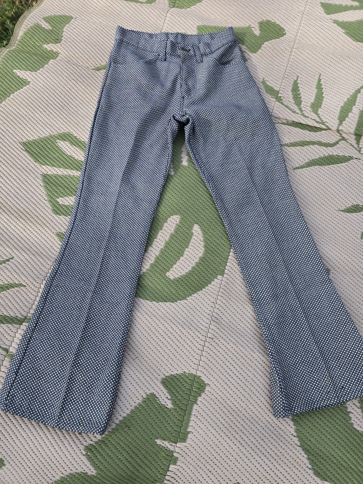Levi’s Sta-Prest Women’s Vintage Patterned Pants Blue White Regular Fit