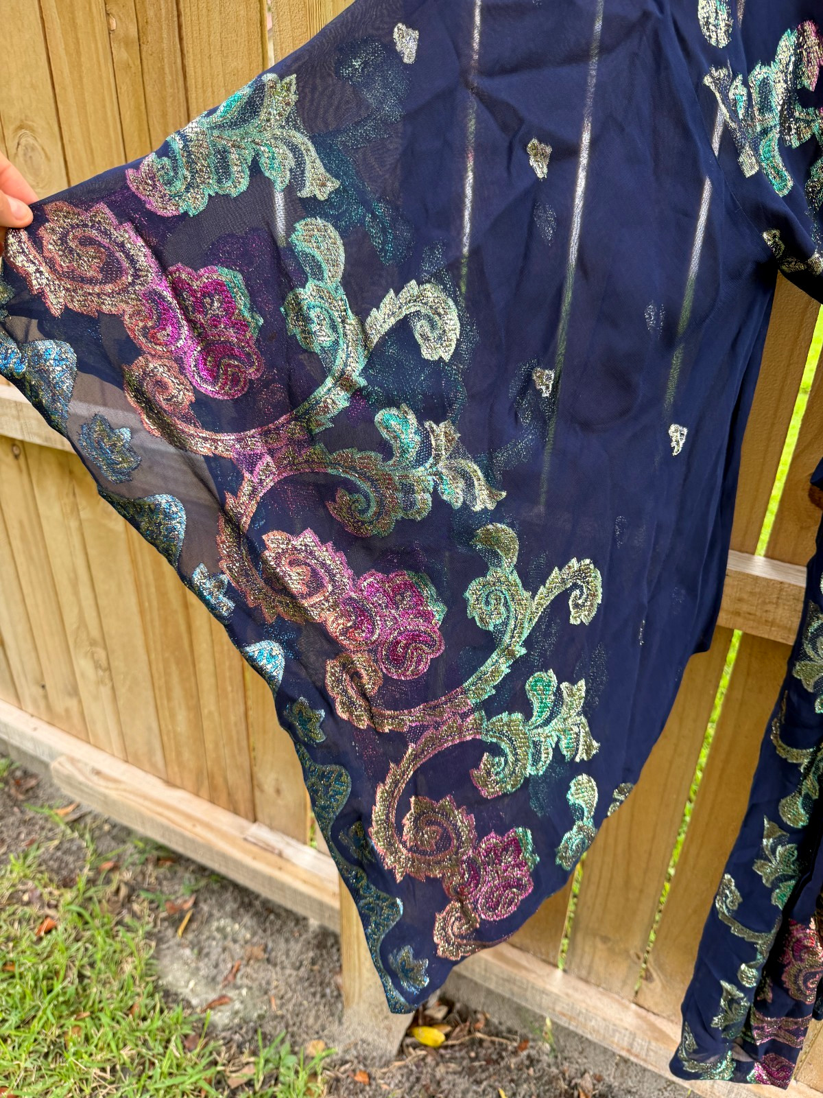 Victoria’s Secret Robe Sheer Colorful Metallic Glamorous Elegant Stunning Vtg!