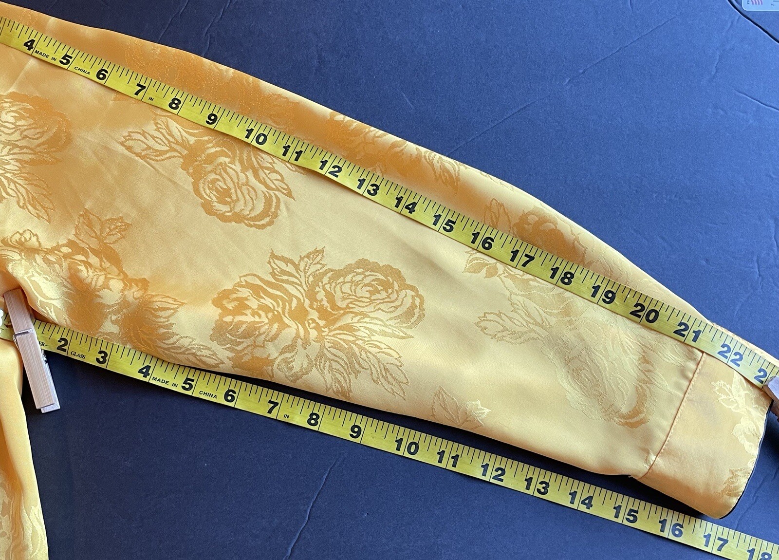 Blouse Yellow Size:16 „Mikado” Elegant Asian Inspired Vintage Golden Yellow