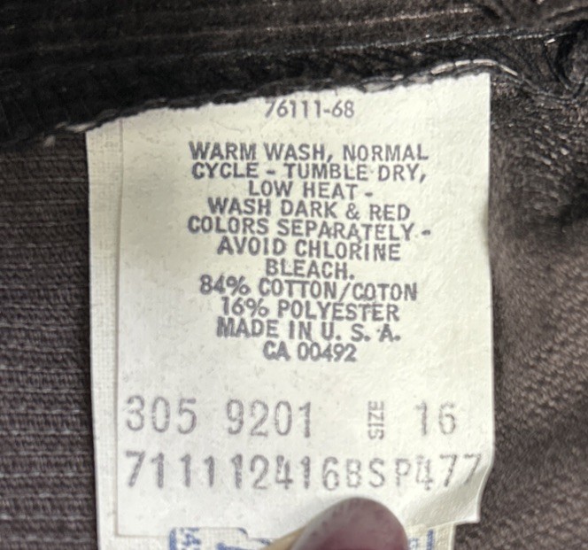 Vintage USA Deadstock Lee Corduroy Pants Misses 16 Union Made Brown New Cowgirl
