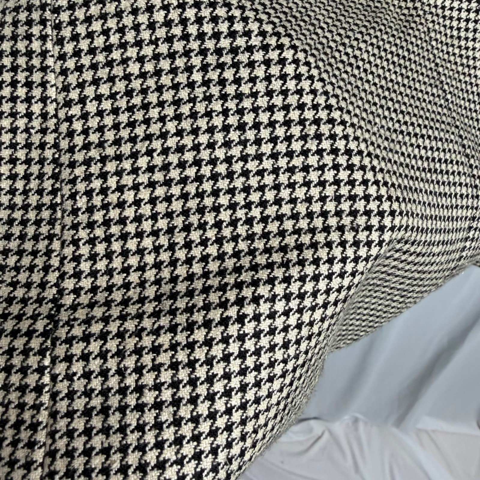 Vtg Breeches Houndstooth Silk Wool Shift Dress Sz 8 Blk & White Mod 60s 70s USA