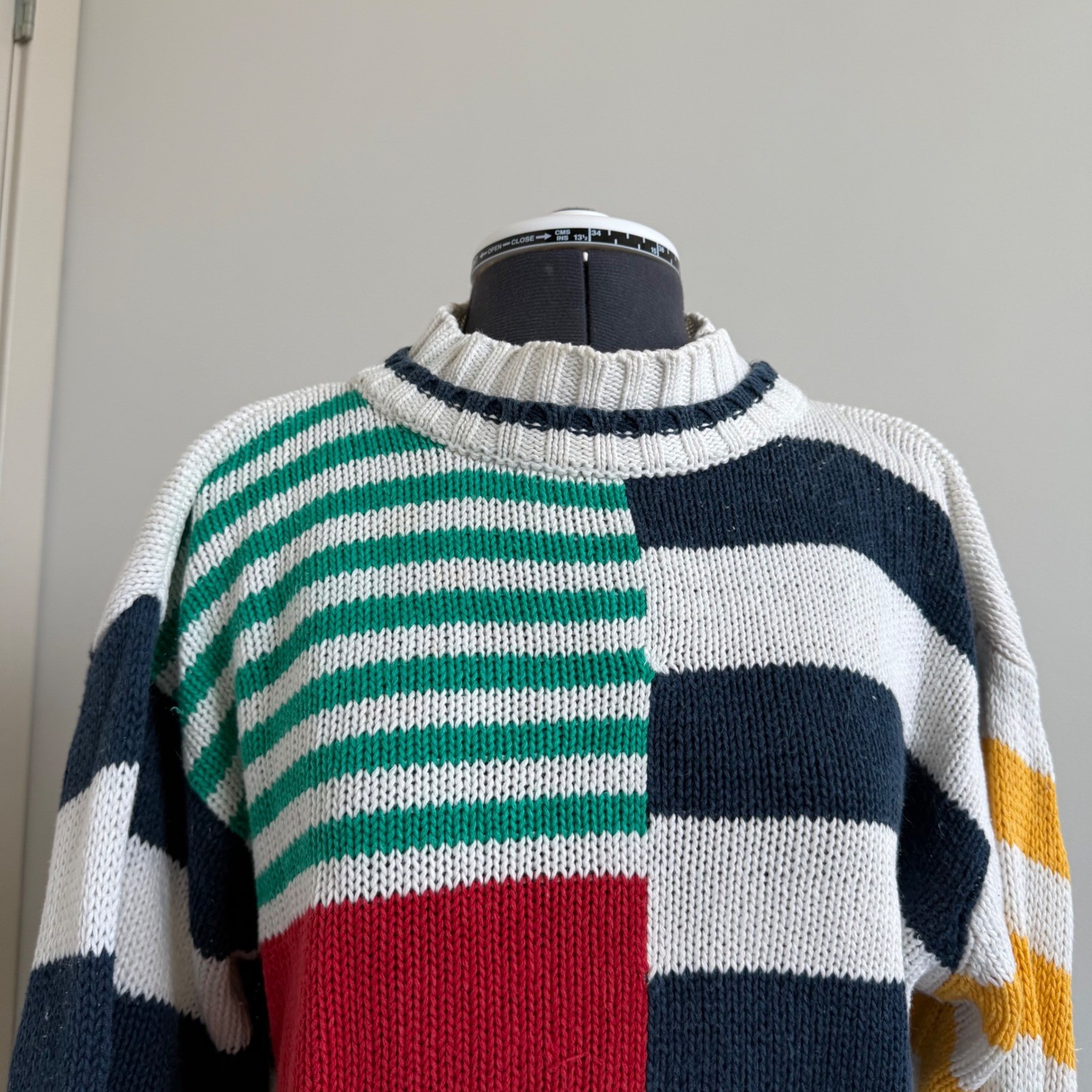 Vintage LizWear by Liz Claiborne Striped Preppy Cotton Turtleneck Sweater