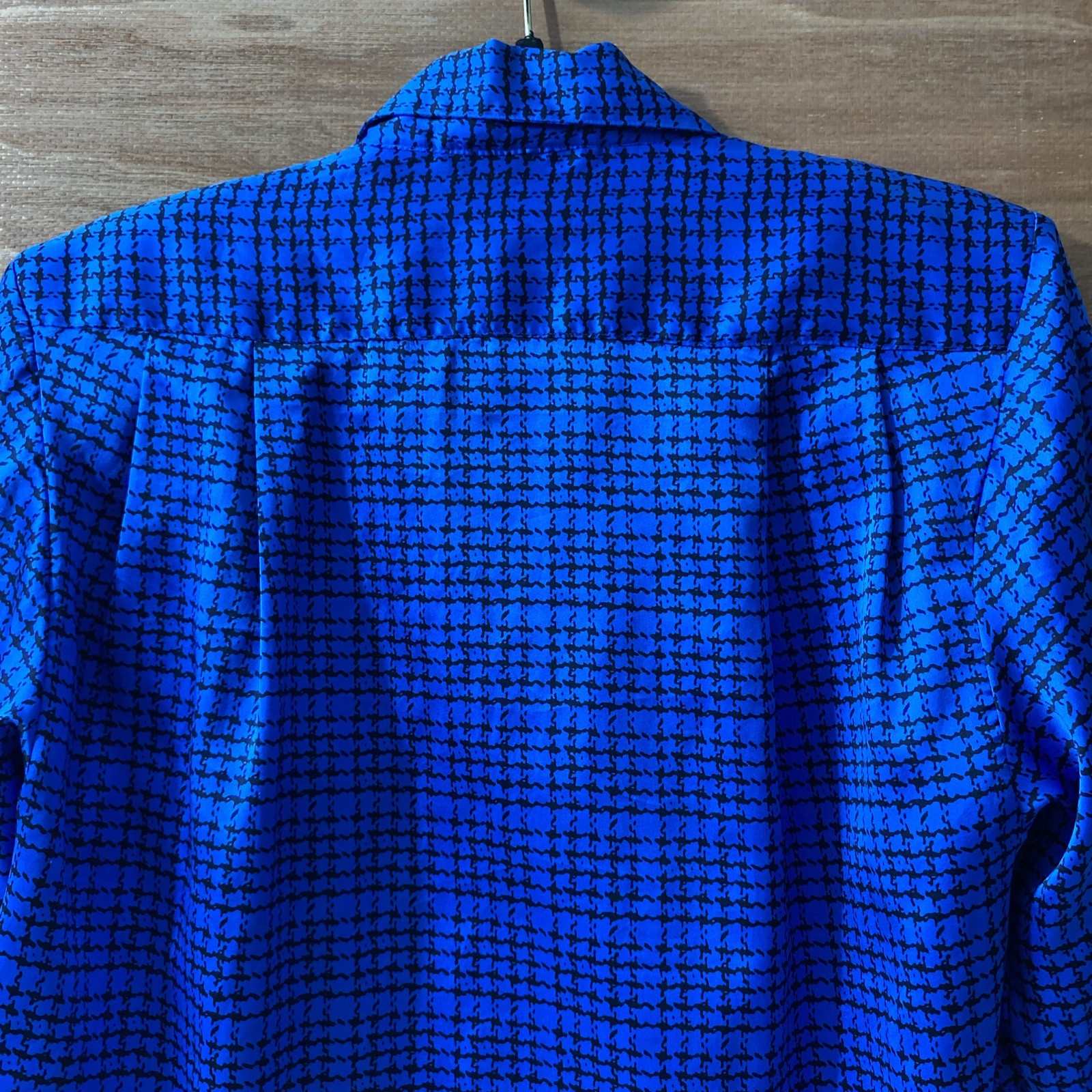 Vtg 90’s Oscar De La Renta Collectibles Collection Black & Blue Blouse Sz 10