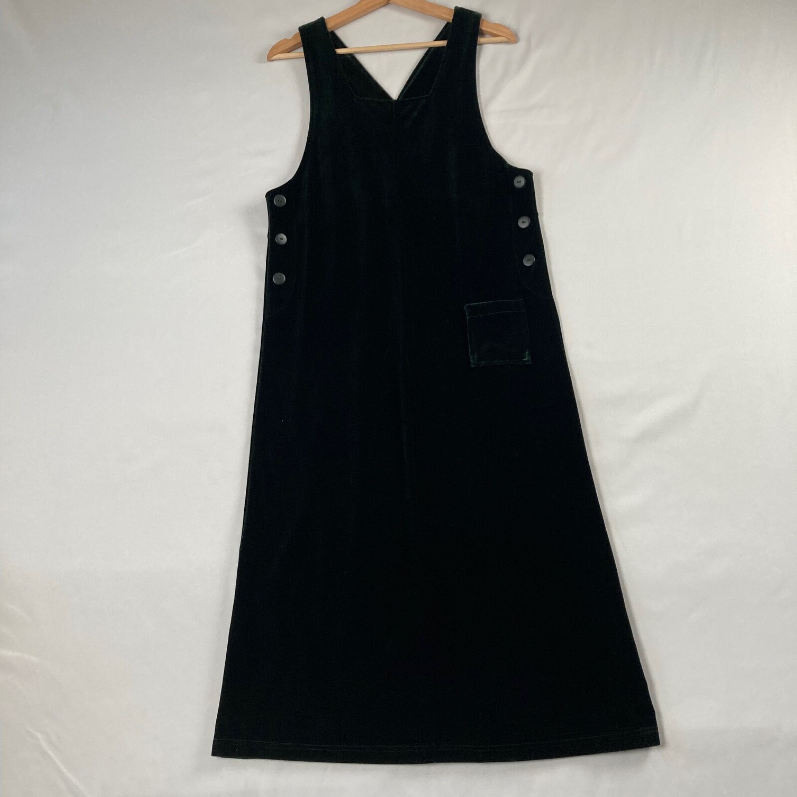 Vintage Jacqueline Ferrar Dress Green Velvet Velour Sleeveless Size 4P Party