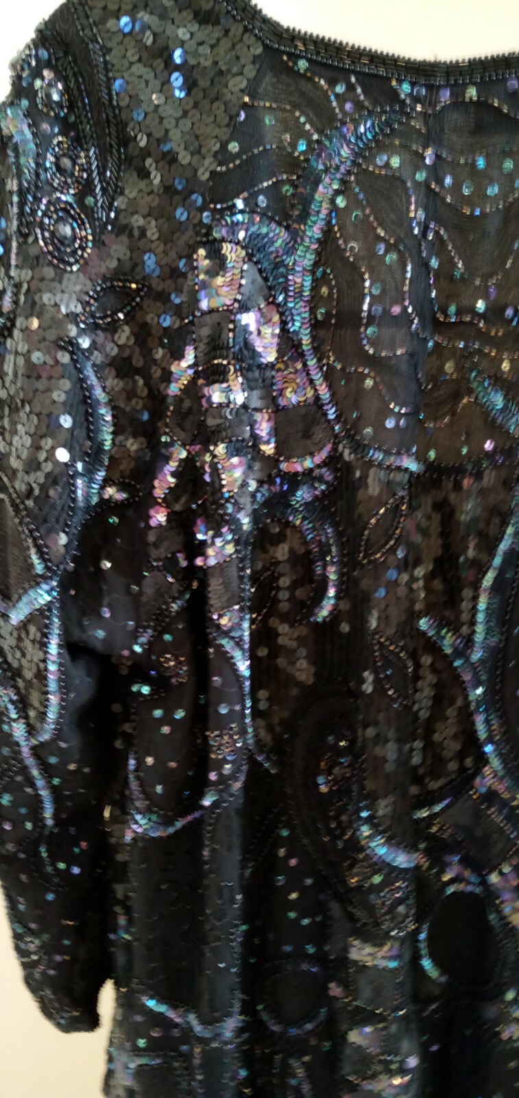 DIANE FREIS Vintage Silk Hand-Made Sequin Butterfly Jacket Resort Cruise ($495)