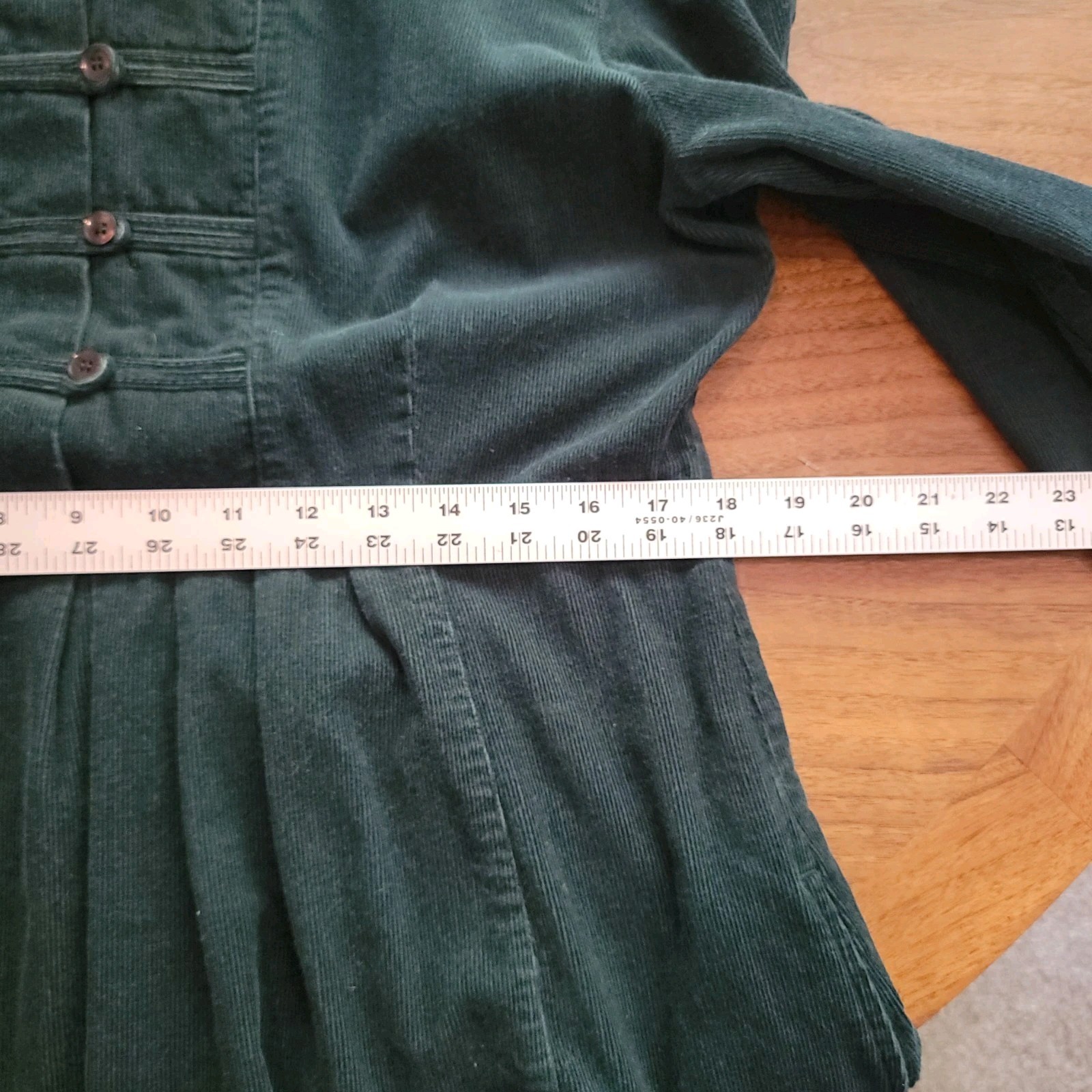 Vintage Corduroy Green Midi 10/L Dress Renaissance Festival Prairie Boho Cottage