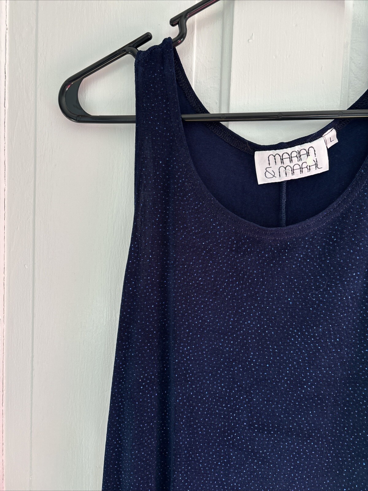 Sparkly Swingy Slip Dress L Blue Sexy Fairy Whimsigoth VTG 90s Stretchy