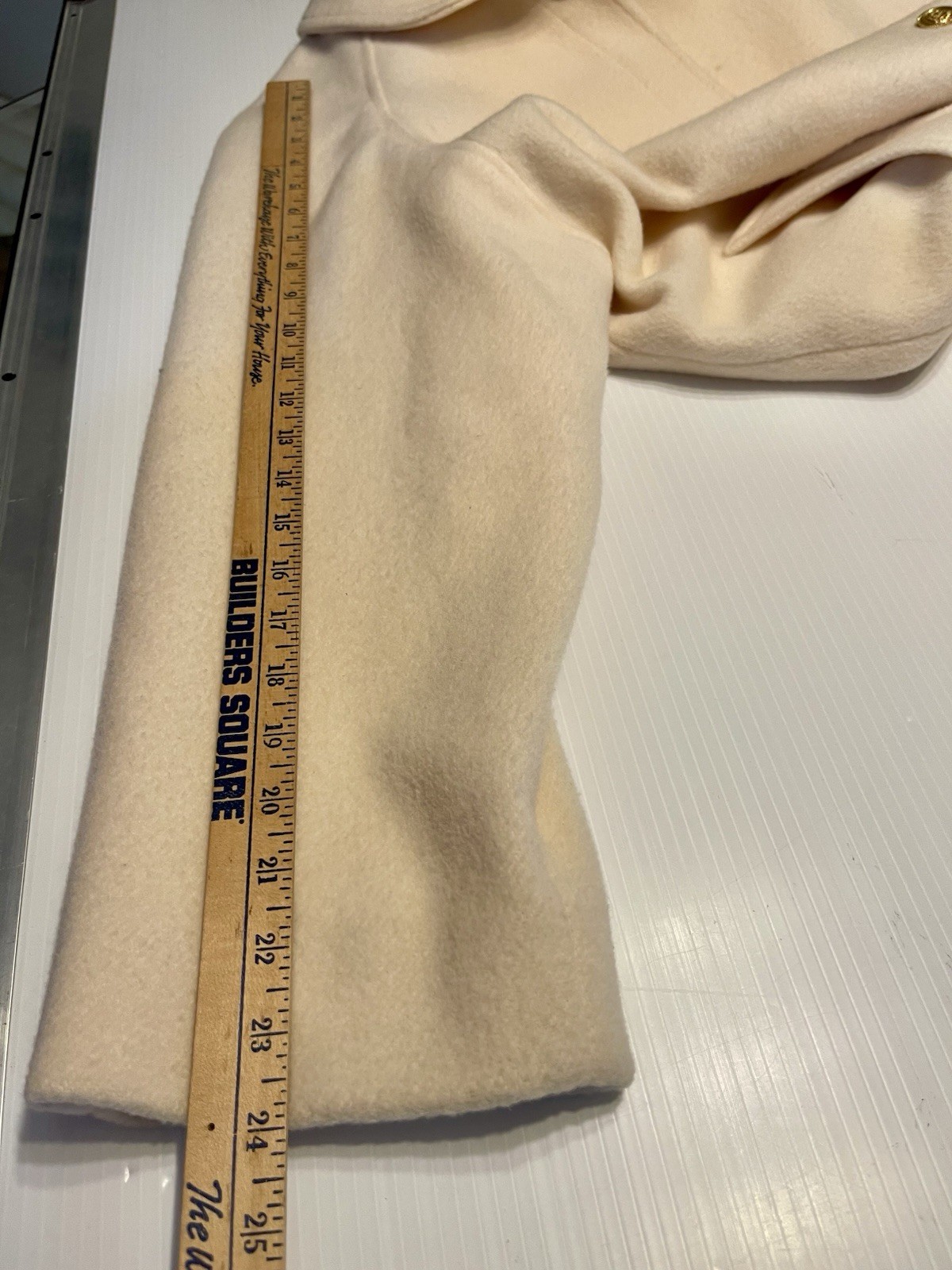 Vintage Herman Kay Wool Swing Coat Ivory White Size 16 Mary Tyler Moore Jackie O