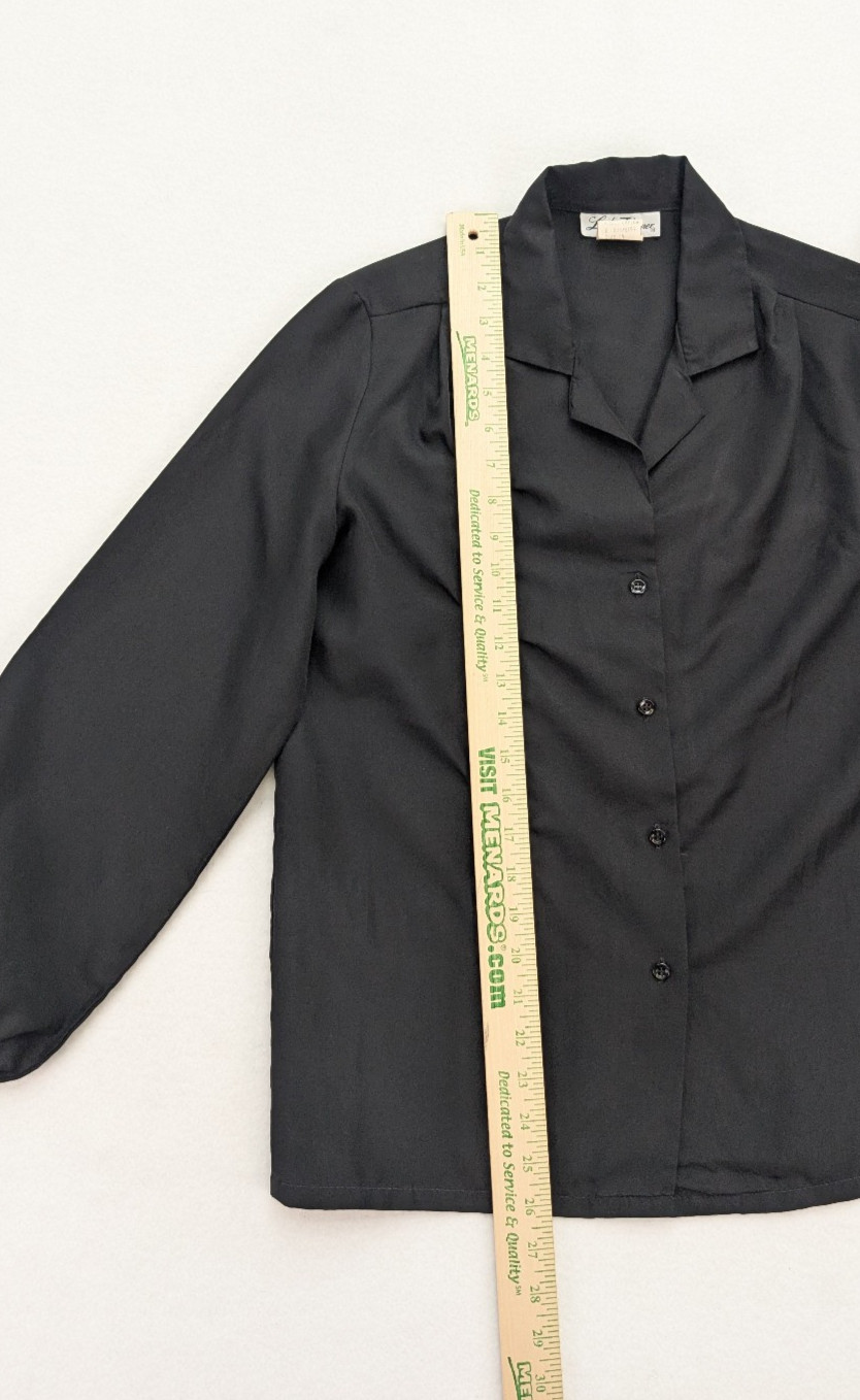 Lucky Winner Vintage Women’s Top Size 14 Black Long Sleeve Blouse