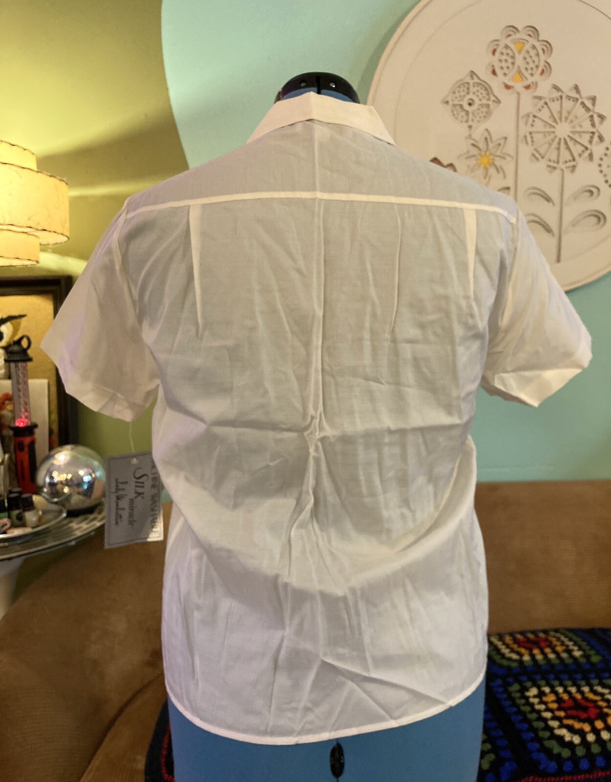Vintage Lady Manhattan Silk Miracle SS Shirt Blouse Button Up Sz 10 NOS