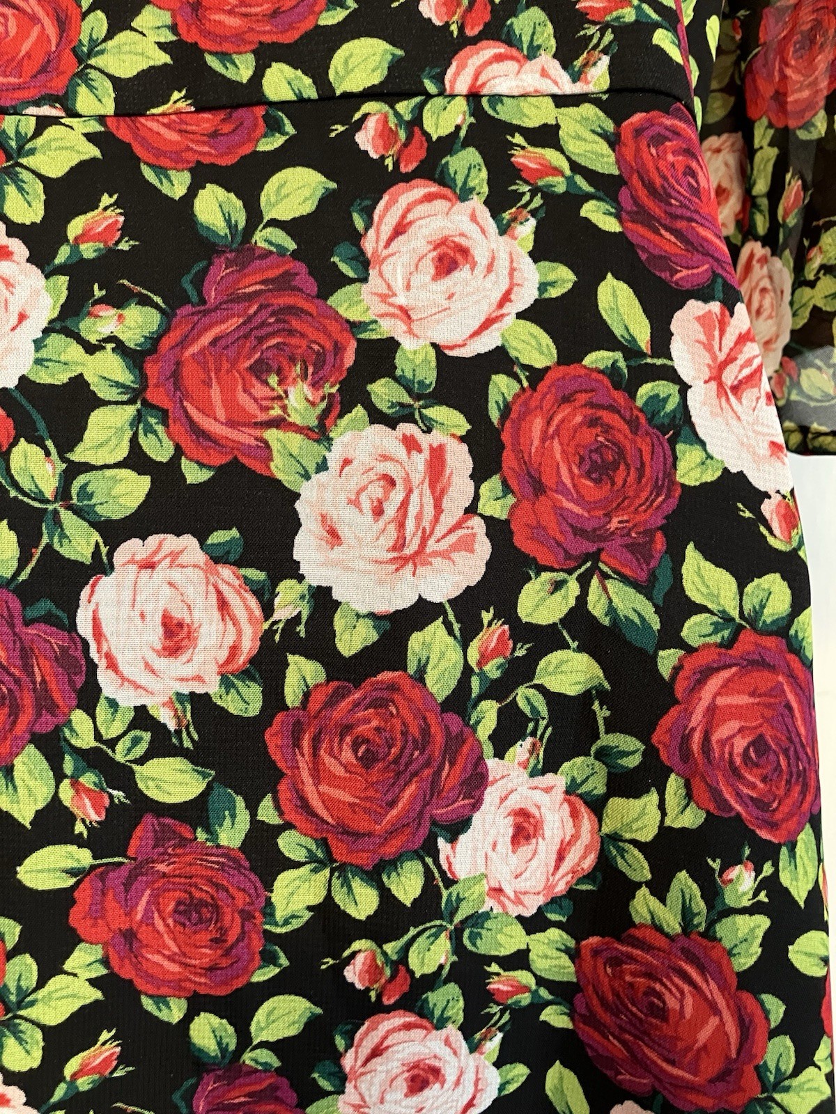 Vintage SZ 10 BETSEY JOHNSON Y2K Retro 80’s Cabbage Rose Romance Mini Dress