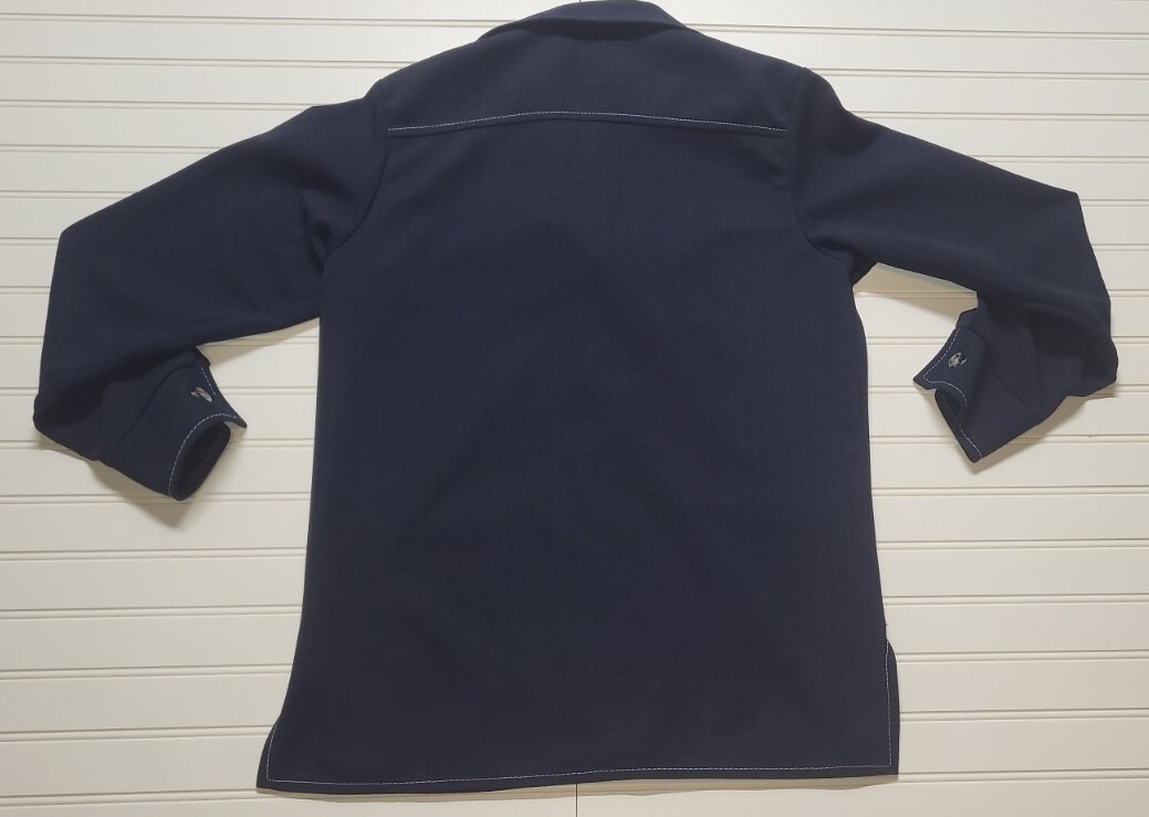 Vintage Time Out By Farah 1970s Sport Coat Leisure Suit Navy Blue Womes M/L