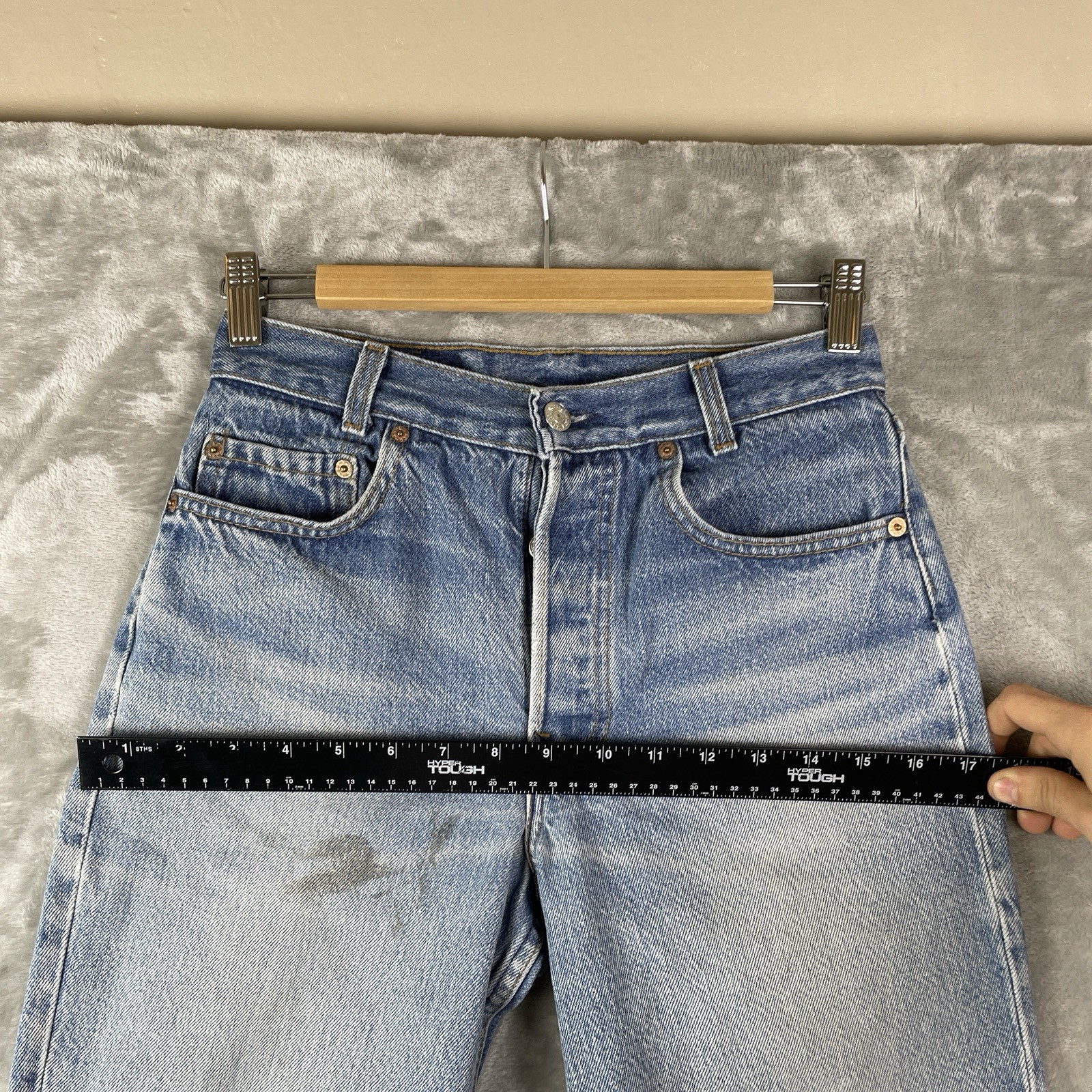Vintage Levis 701 Student Fit Jeans 28×30 Fits 27×29 Made in USA 90s Button Fly