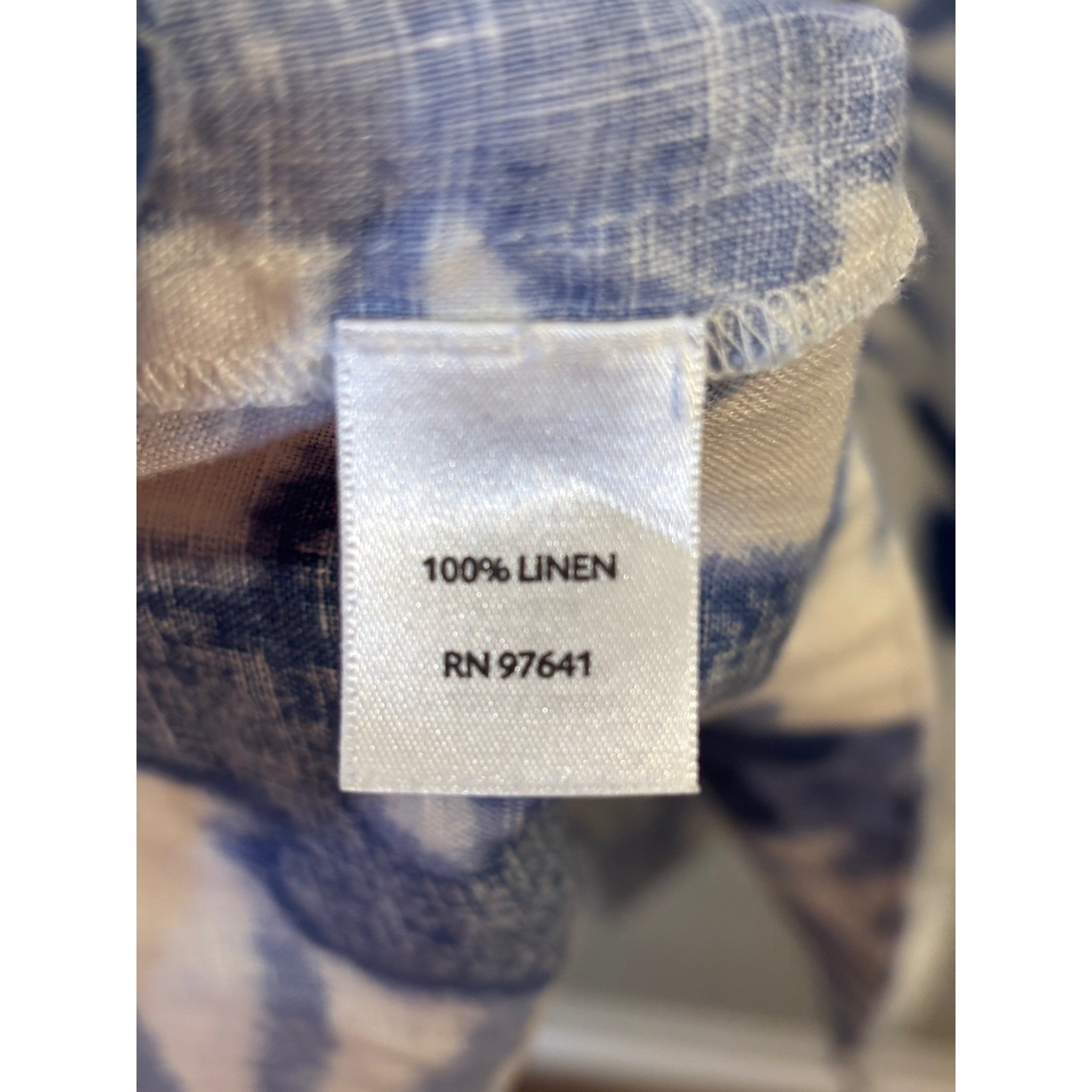 J Jill Love Linen Blue Floral & Palm Linen Shift Dress L