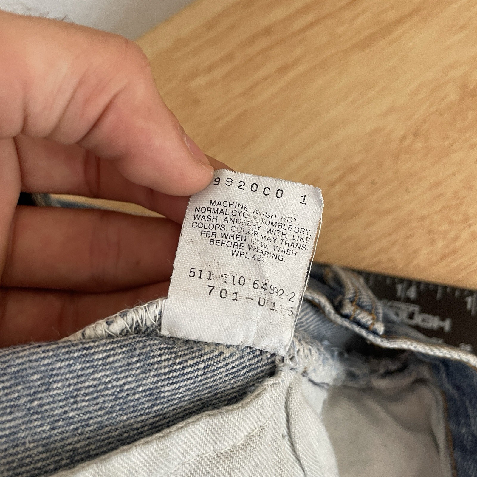 Vintage Levis 701 Student Fit Jeans 28×30 Fits 27×29 Made in USA 90s Button Fly