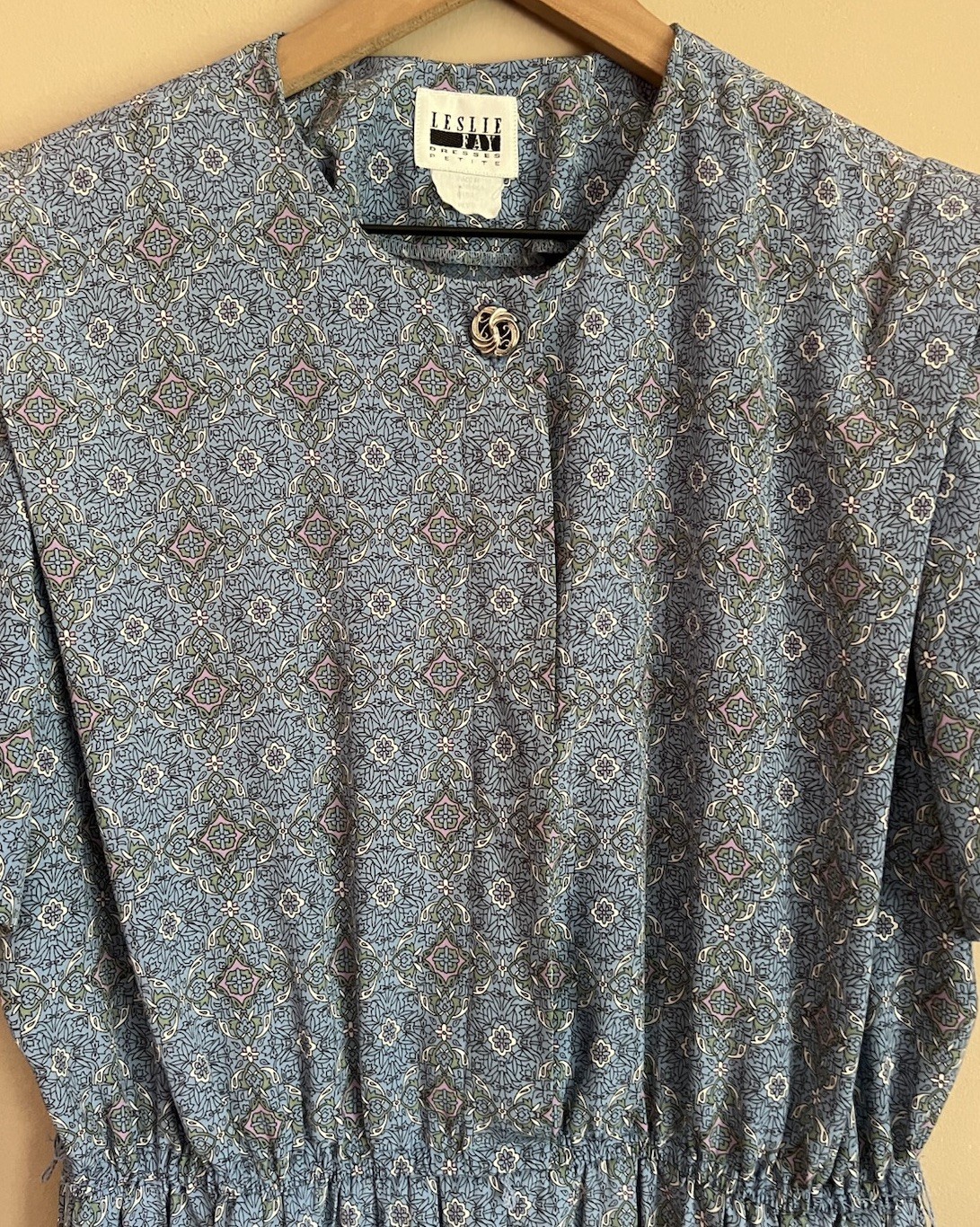 Vintage Shirt Dress Floral Print 16 16P Secretary Leslie Fay Grandma 90s Y2K