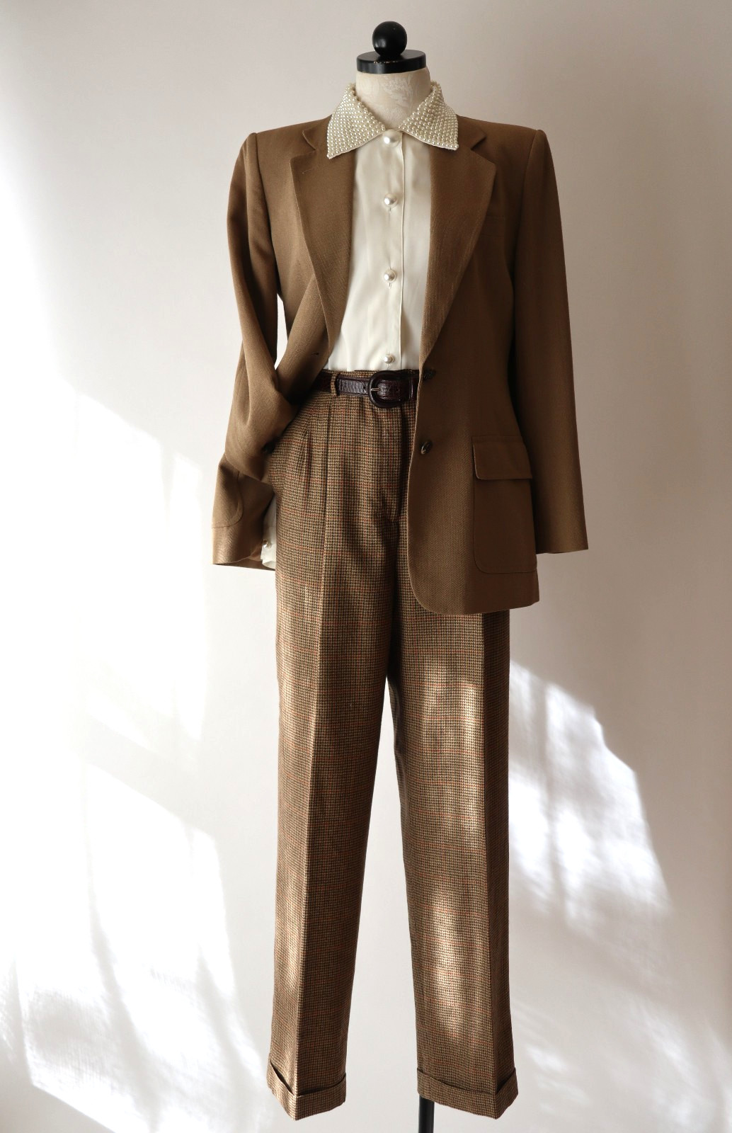 Ralph Lauren Beige Rayon Wool Equestrian Horse Buttons Blazer Jacket Women M