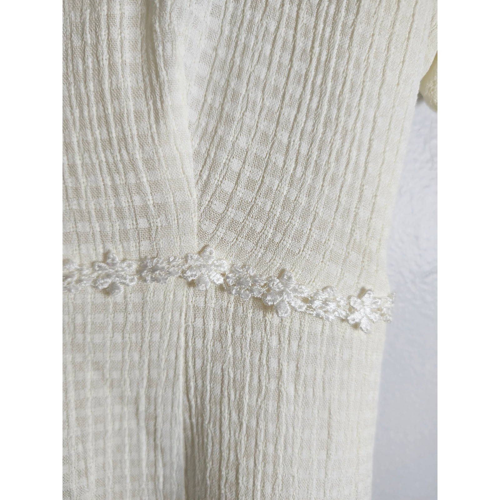 Vtg 90s Y2K A-List by Wrapper Dress Junior 9/10 Fits Small Cream Waffle Knit Mod