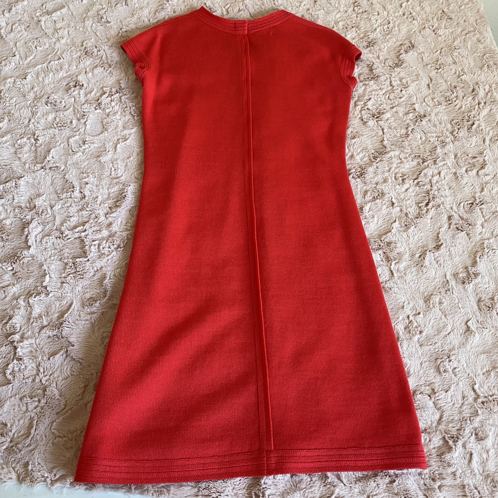Vintage Lili Knits of Hollywood Womens S/M 2-Piece Dress Jacket Set Orange