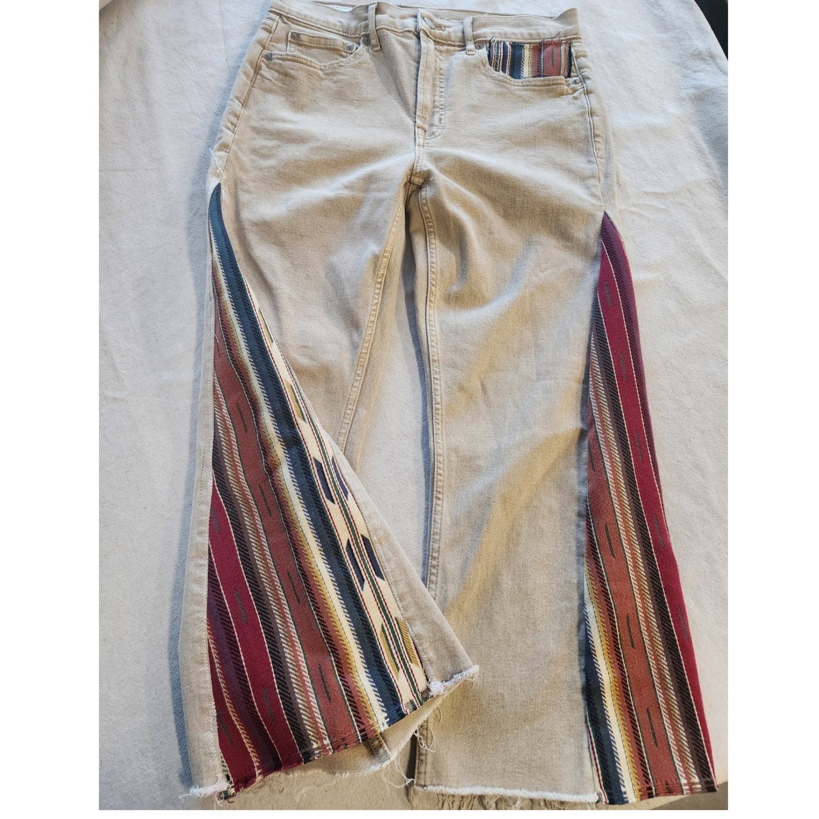 GAP🌿Custom Upcycled Vintage Slim High Rise Jeans Boho Panel wideleg streetwear