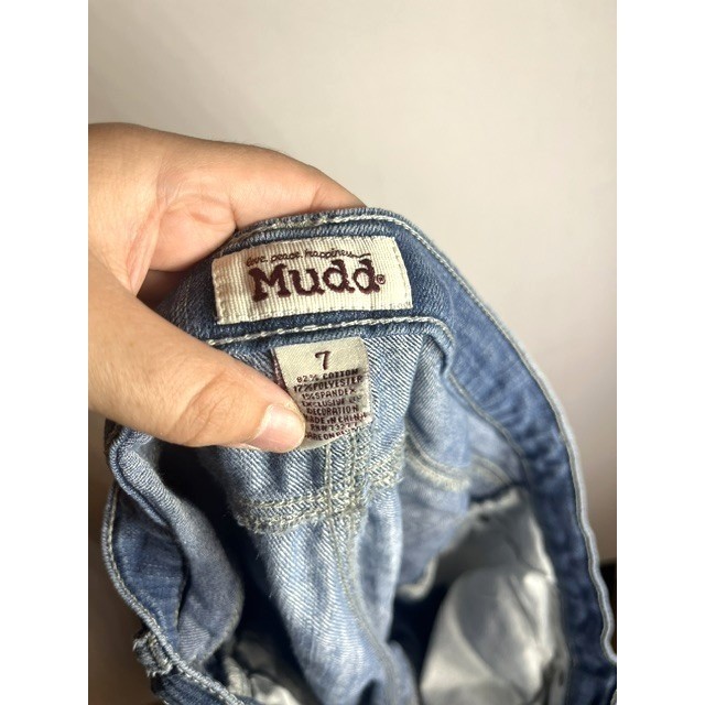 Vintage Mudd Juniors Girls Distressed READ Medium Wash Flare Jeans Sz 7