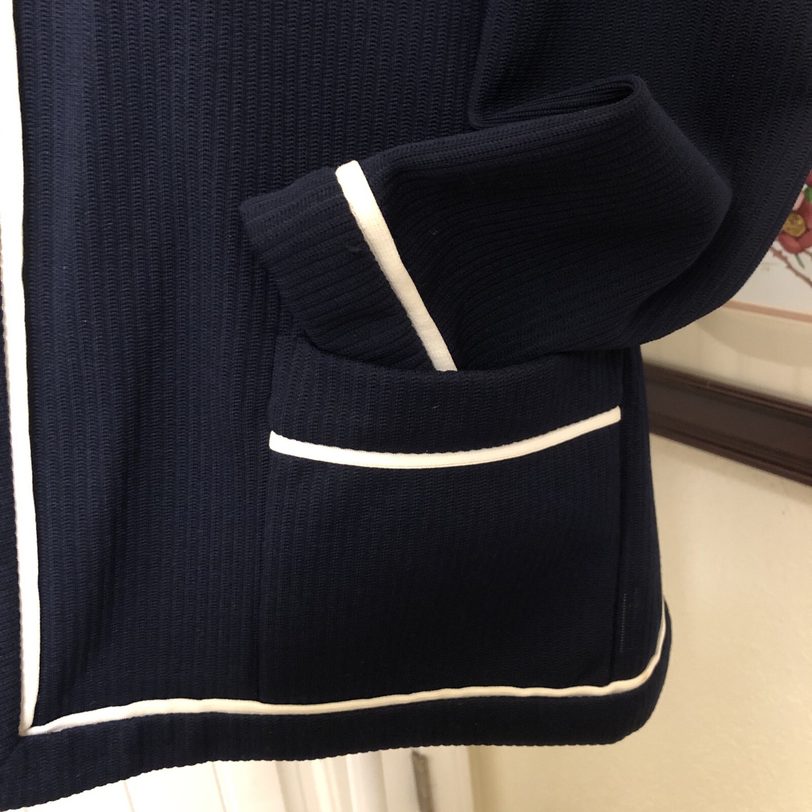 VTG Butte Knit 2 Piece Navy /white Jacket & Top 80’s Patriotic Medium