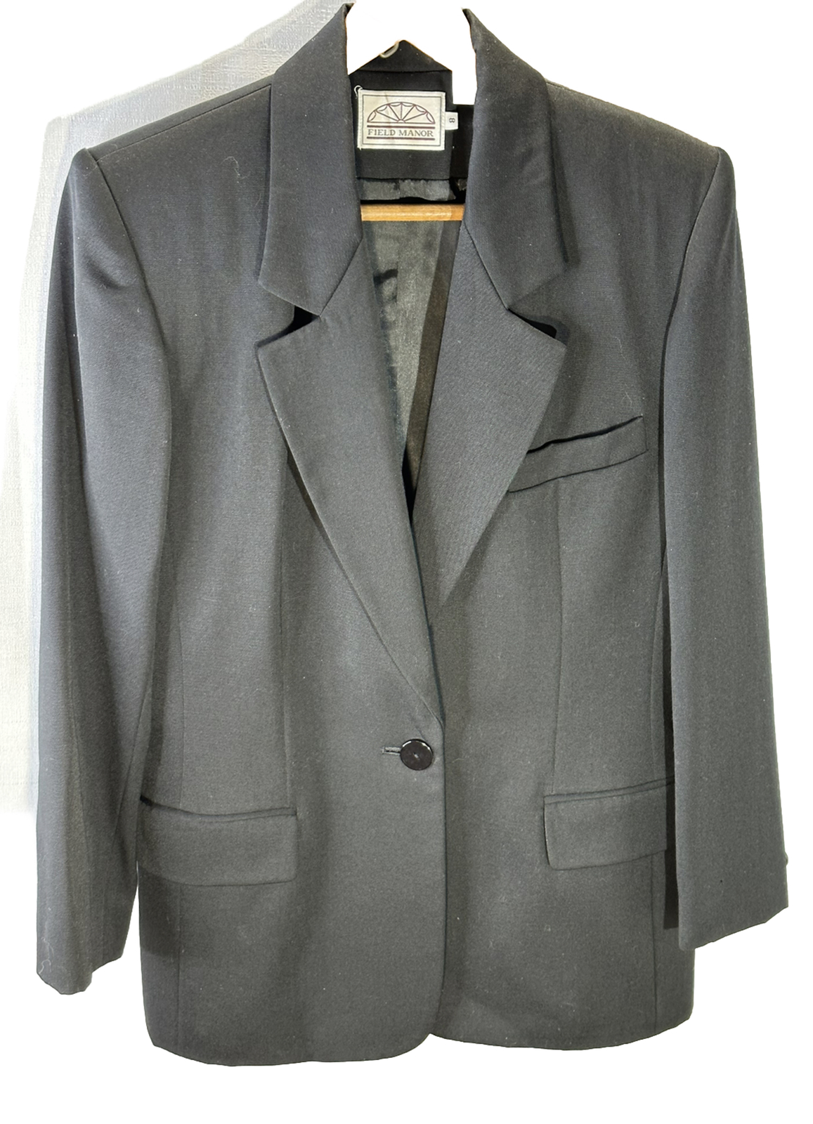 Vintage 100% Wool Blazer & Pencil Skirt Set Black Fully Lined Woman’s SZ-8