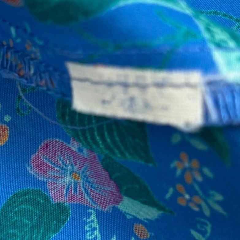Belle France Jane Schaffhausen Vintage Blue Floral Button Up Blouse Womens 8